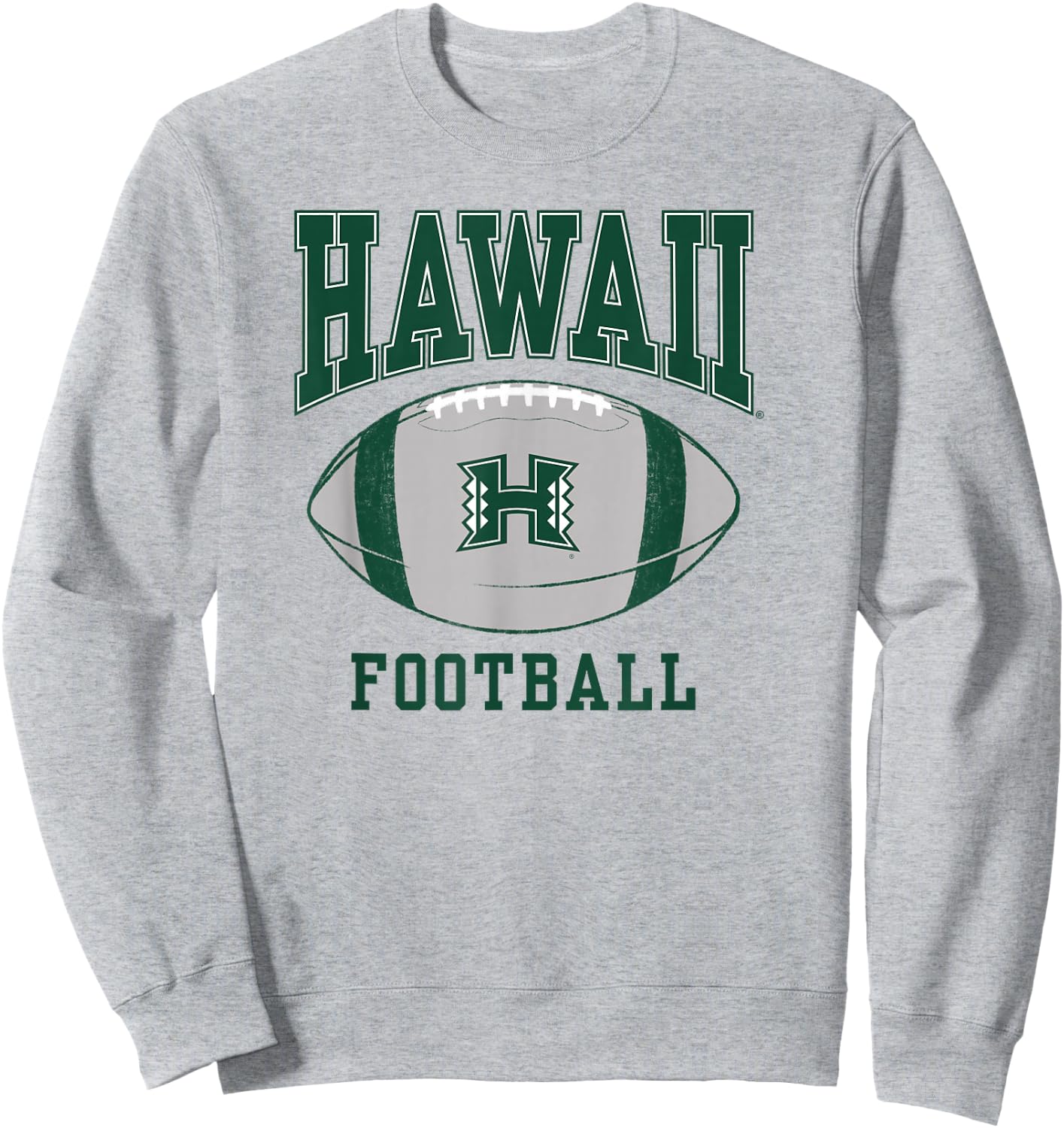 University of Hawaii Rainbow Warriors Football Ball Sweatshirt - Sweatshirt | Ash
