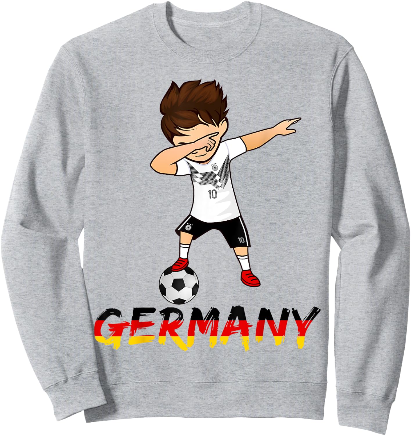 Dabbing Germany Soccer Boys German Football Kit Sweatshirt - Sweatshirt | Ash
