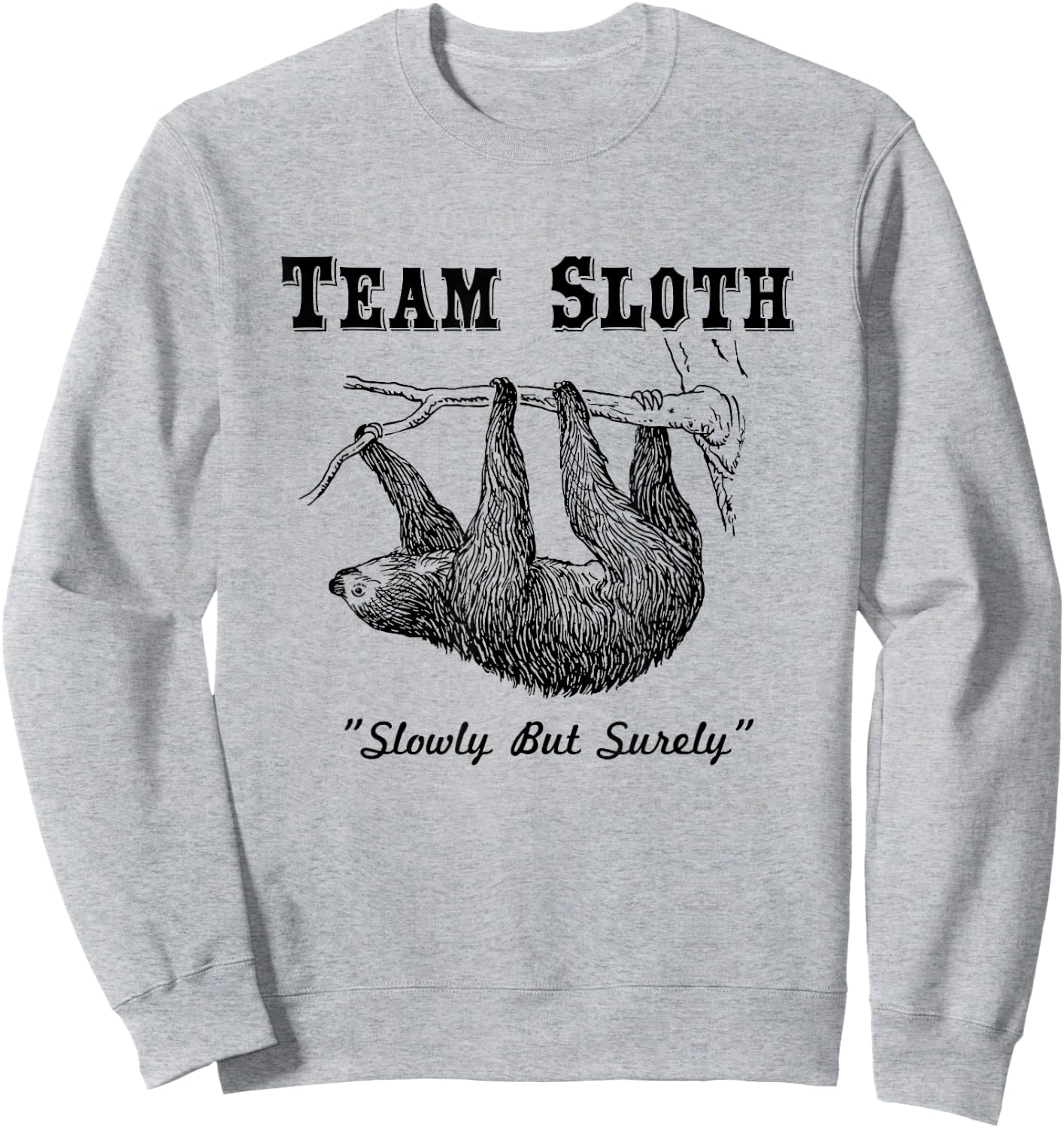 Running Funny Team Sloth Marathon Sweatshirt - Sweatshirt | Ash