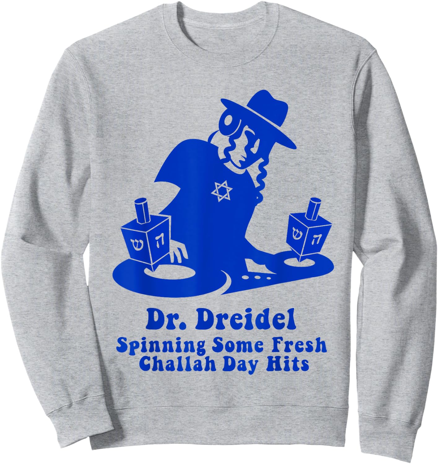 Funny Hanukkah Teen Gift Chanukah DJ Dr. Dreidel Party Sweatshirt - Sweatshirt | Ash