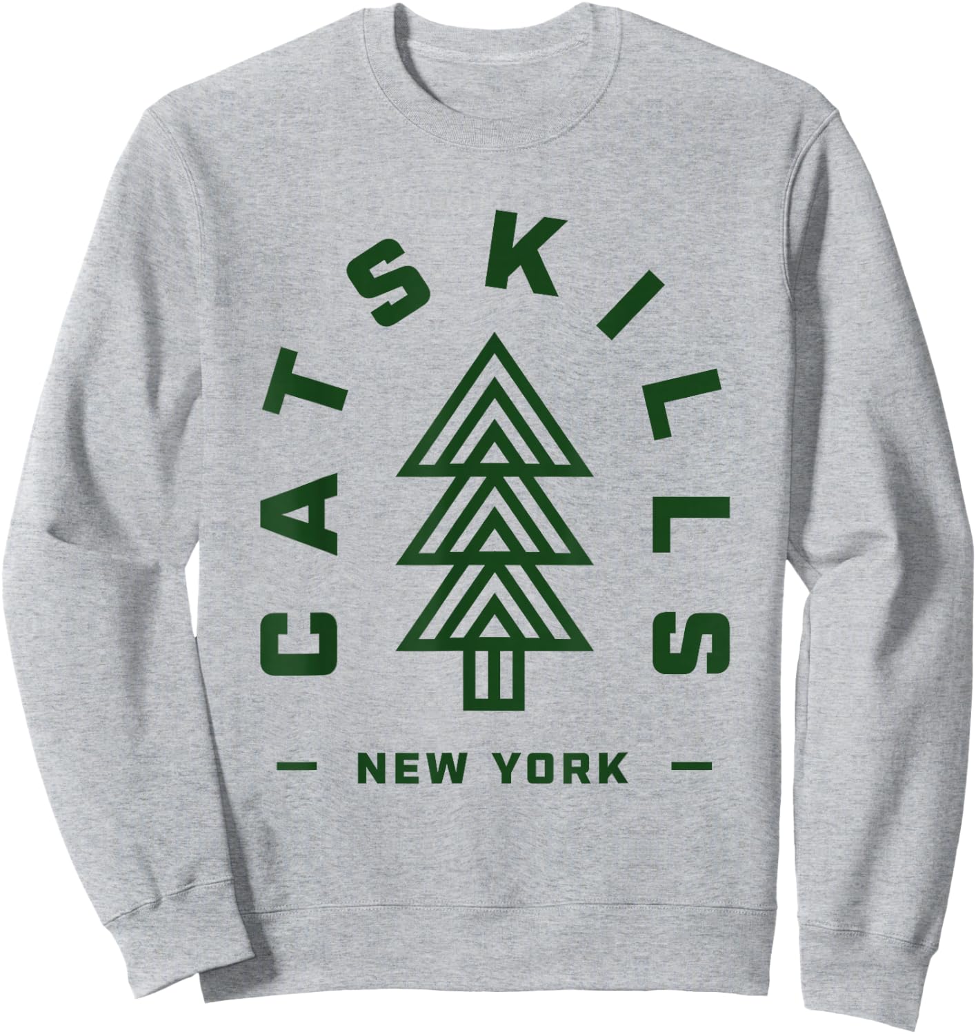 Catskills NY Camping Hiking Catskills Mountains Tree Sweatshirt - Sweatshirt | Ash