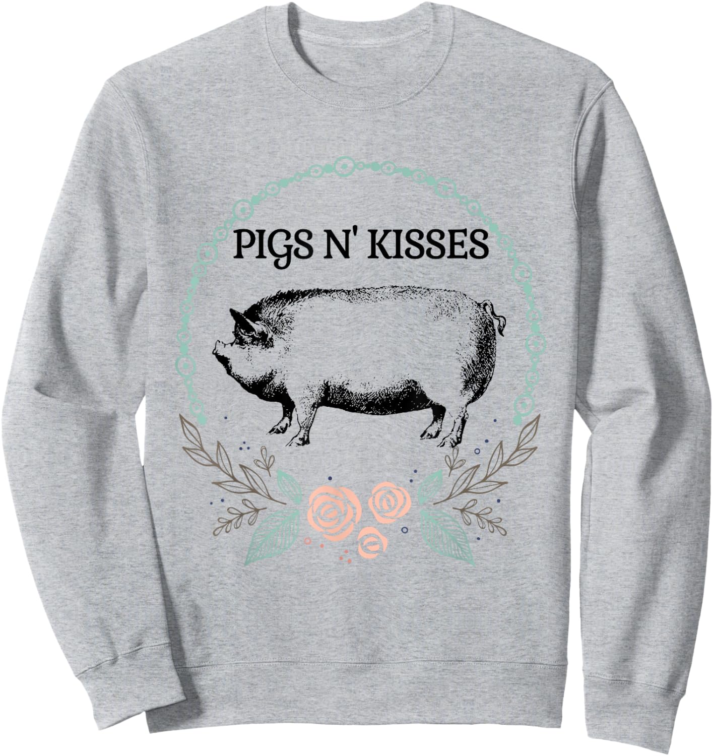 Cute Pot Belly Pig Shirt-Pigs N Kisses Pig Lovers Gifts Sweatshirt - Sweatshirt | Ash