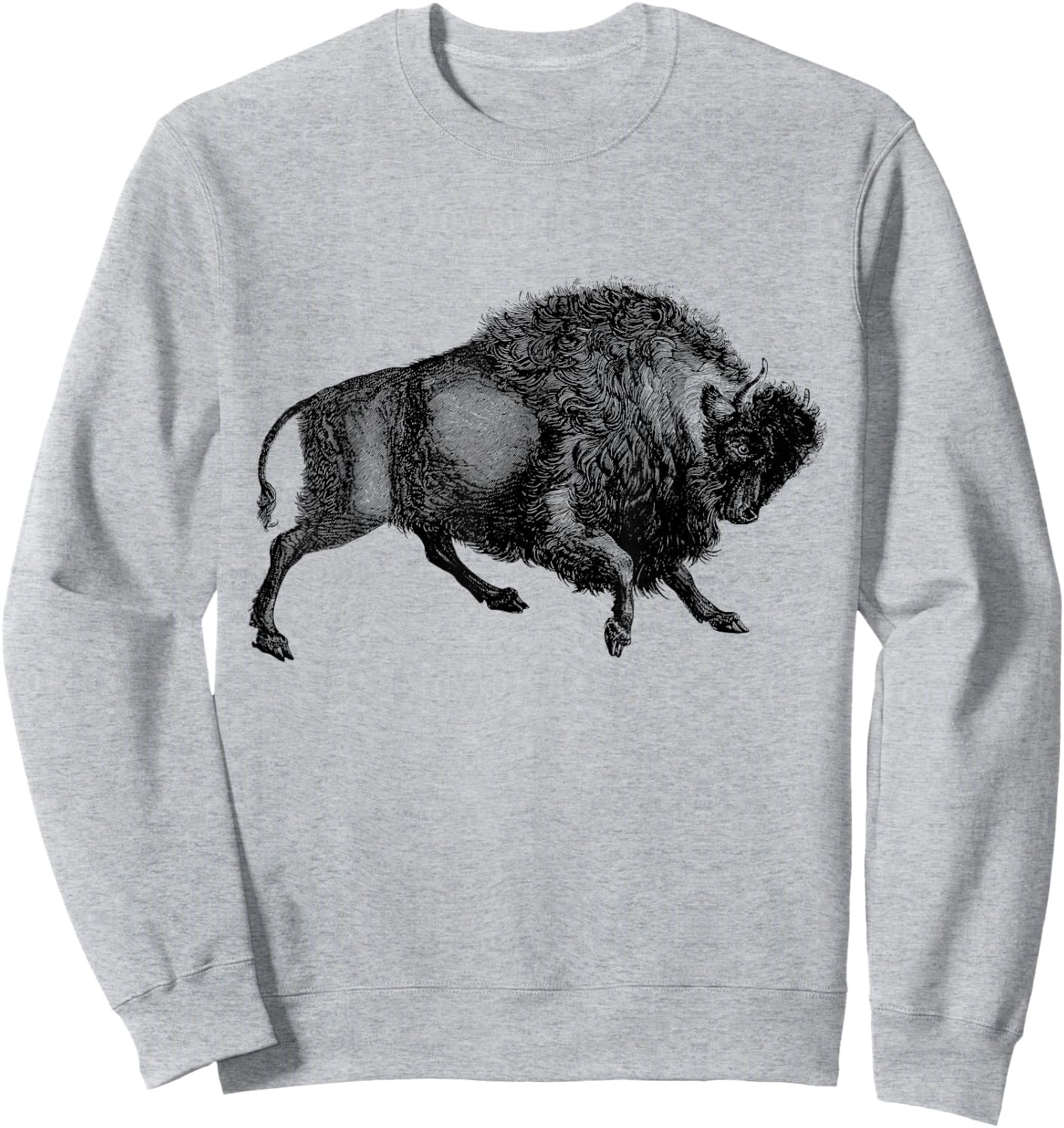 Buffalo T Shirt American Bison Classic Vintage Sweatshirt - Sweatshirt | Ash