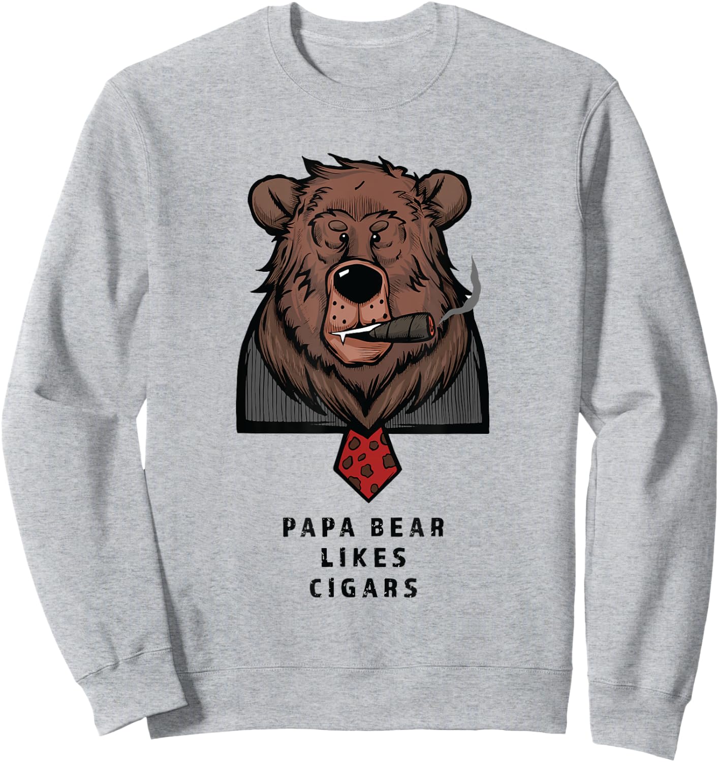 Papa Bear Cigar Sweatshirt - Sweatshirt | Ash