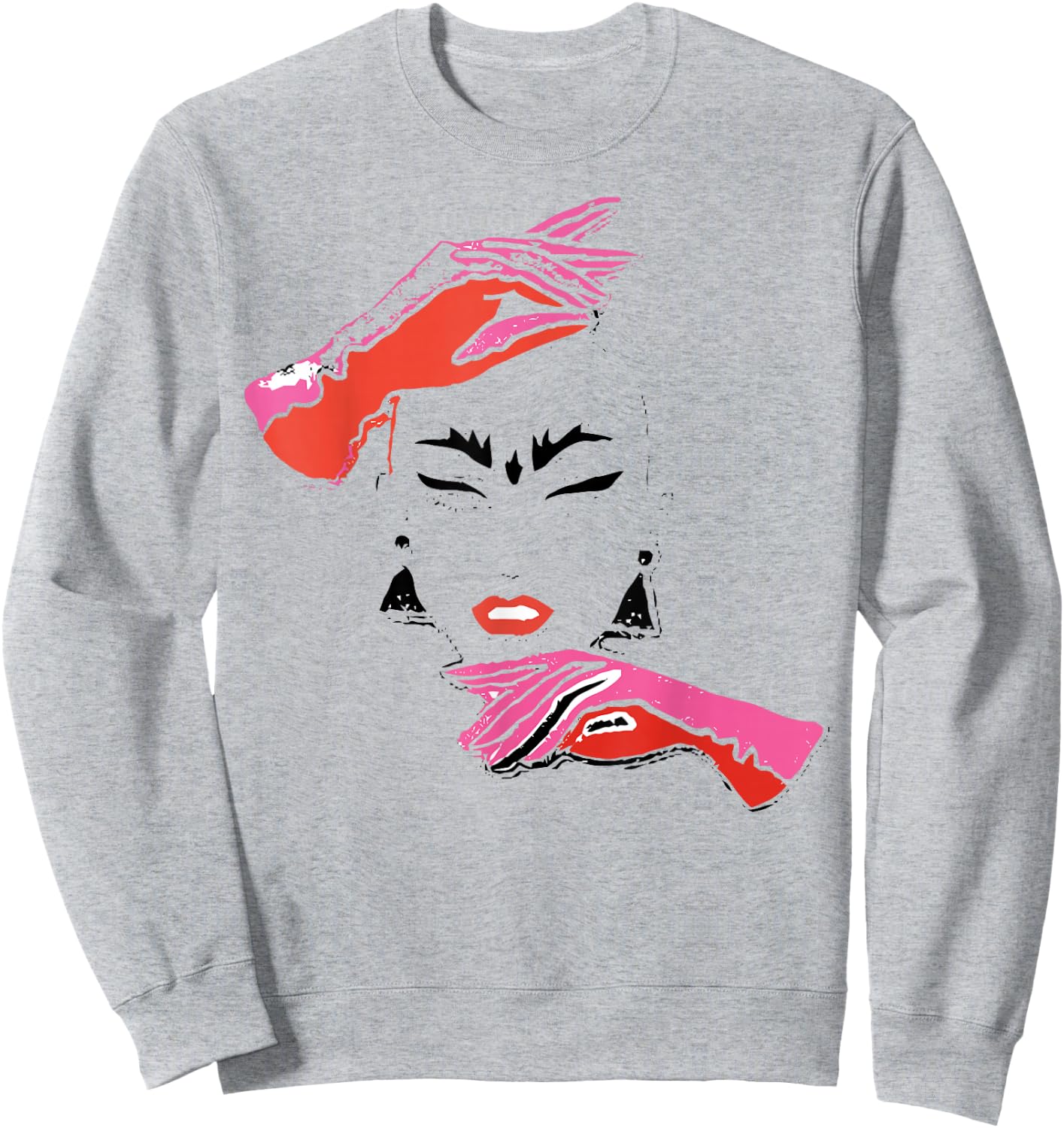 Haus of Velour Drag Queen Race Abstract Distressed Sweatshirt - Sweatshirt | Ash
