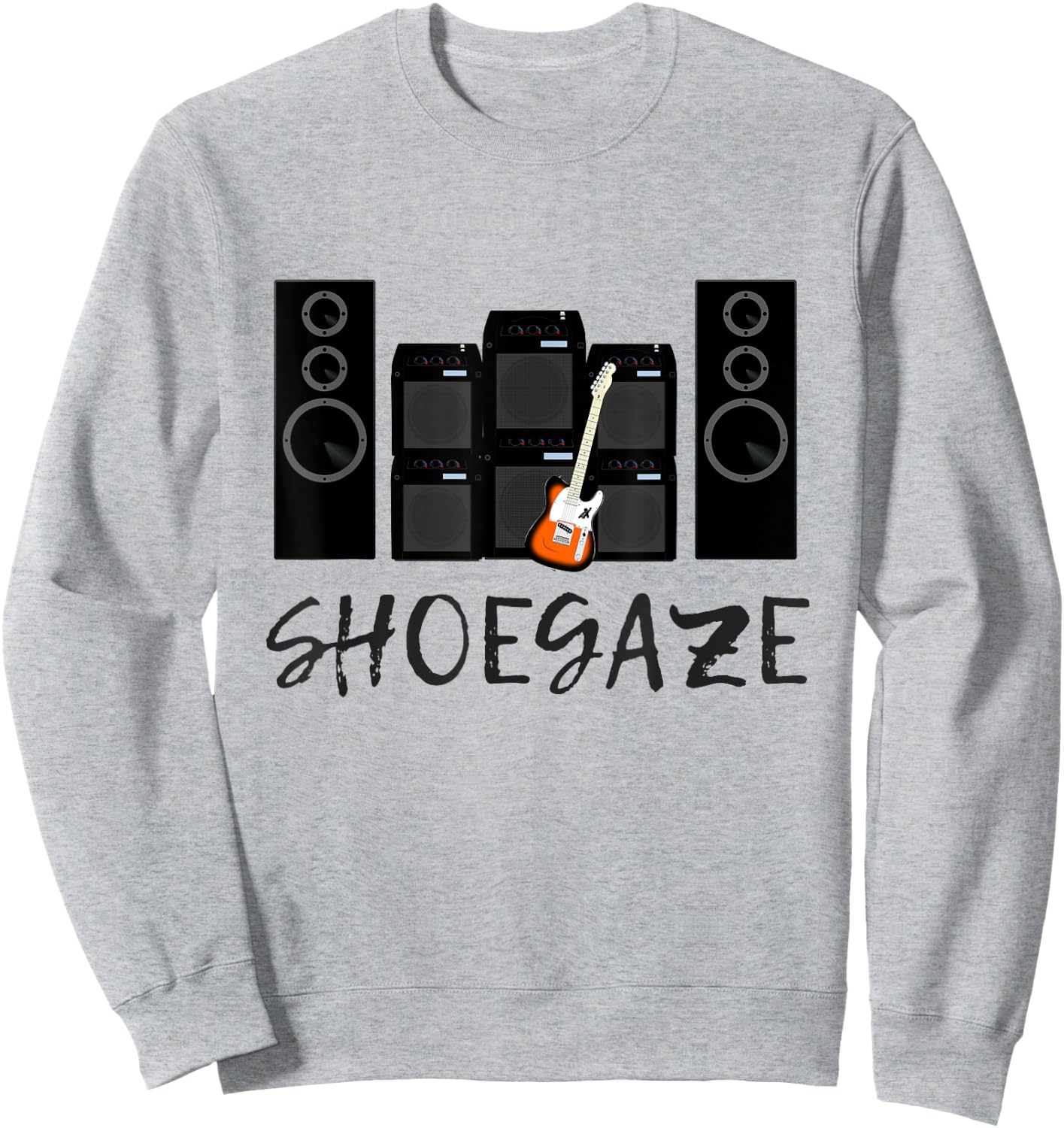 Shoegaze Indie Rock Music Fan Guitar & Amps Gift Sweatshirt - Sweatshirt | Ash