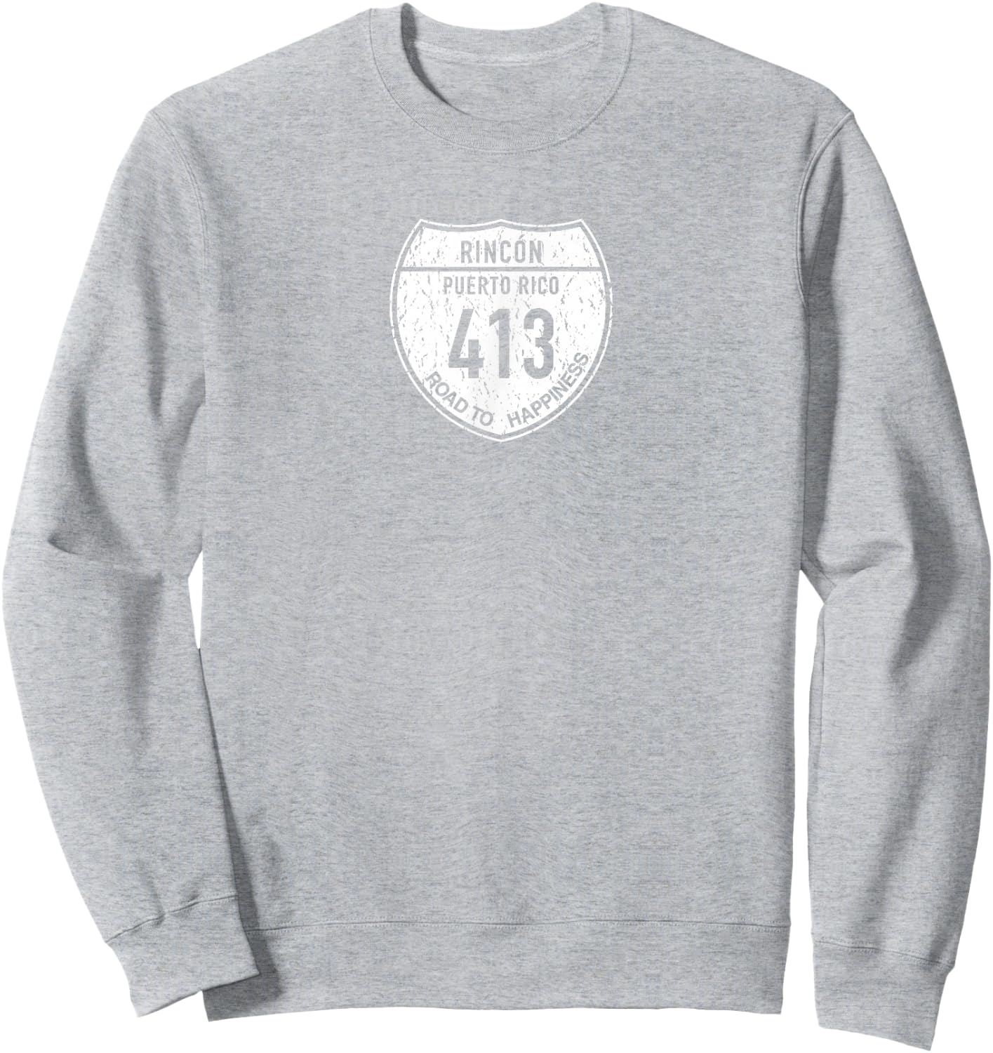 Rincon Puerto Rico | Road to Happiness 413 Sweatshirt - Sweatshirt | Ash
