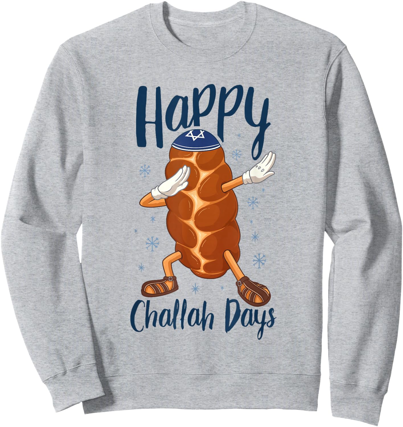 Hanukkah Dabbing Challah Bread Funny Happy Challah Days Sweatshirt - Sweatshirt | Ash