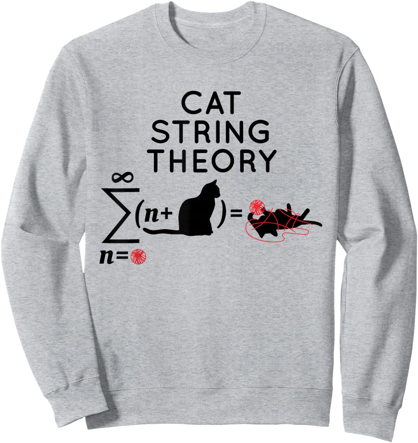 Cat String Theory Sarcastic Science Humor Funny Sweatshirt - Sweatshirt | Ash
