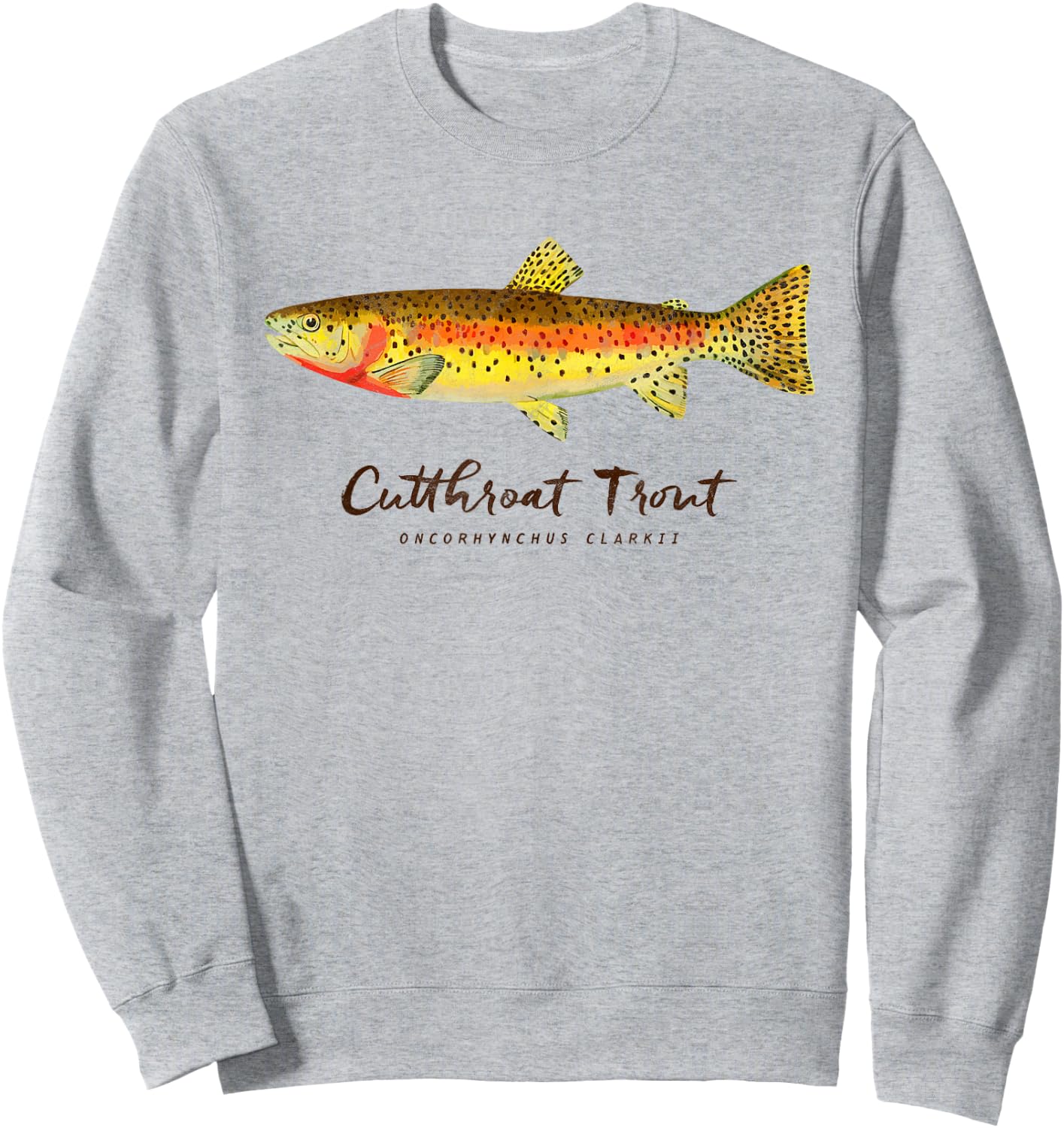 Retro Cutthroat Trout Vintage Fly Fishing Sweatshirt - Sweatshirt | Ash