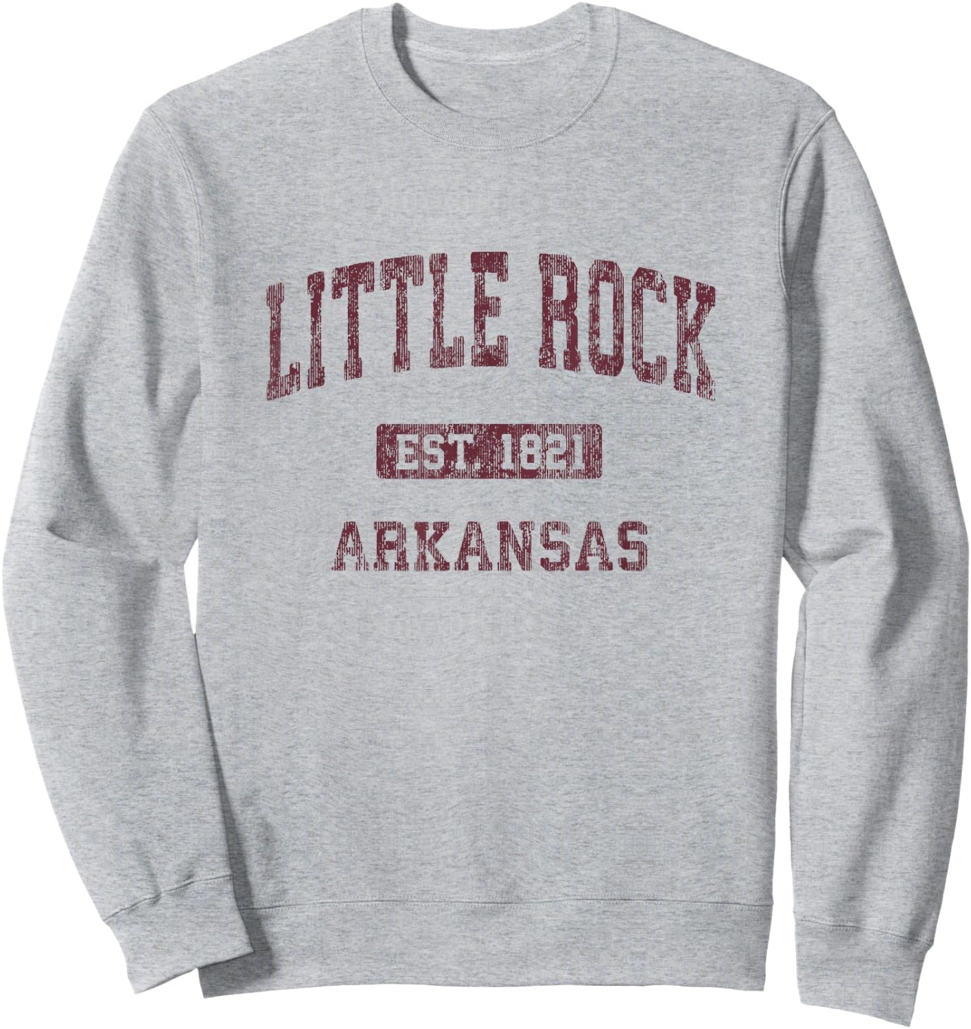 Little Rock Arkansas AR Vintage Athletic Sports Design Sweatshirt - Sweatshirt | Ash