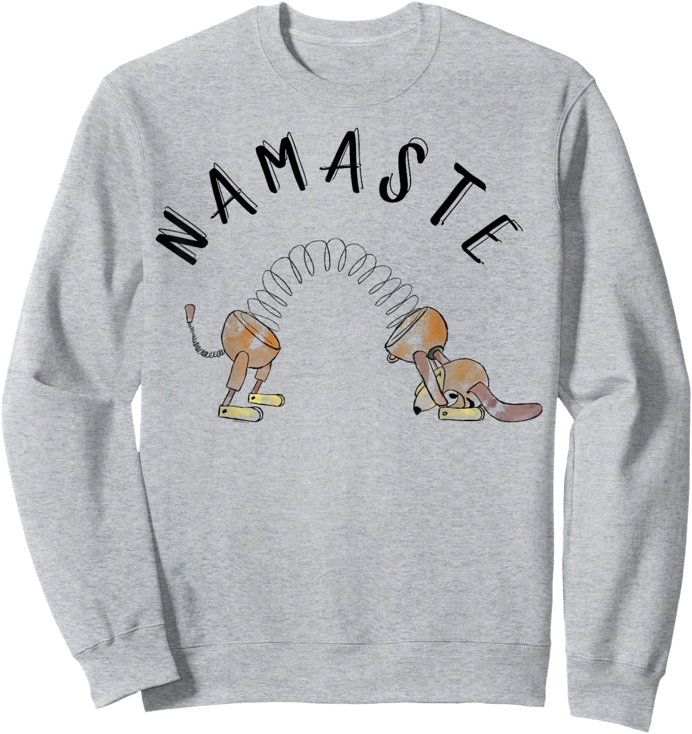 Disney Pixar Toy Story Slinky Dog Namaste Stretch Poster Sweatshirt - Sweatshirt | Ash