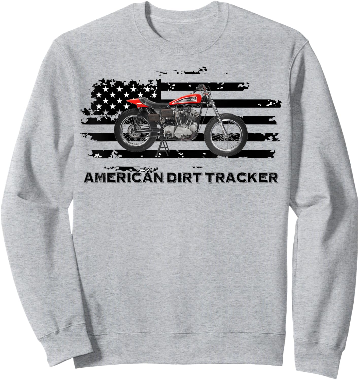 American Dirt Tracker Flat Track Racer Dirt Track Men Boys Sweatshirt - Sweatshirt | Ash