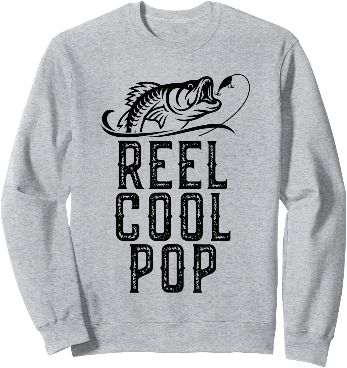 Reel Cool Pop Fishing Fisherman Funny Grandpa Retro Sweatshirt - Sweatshirt | Ash