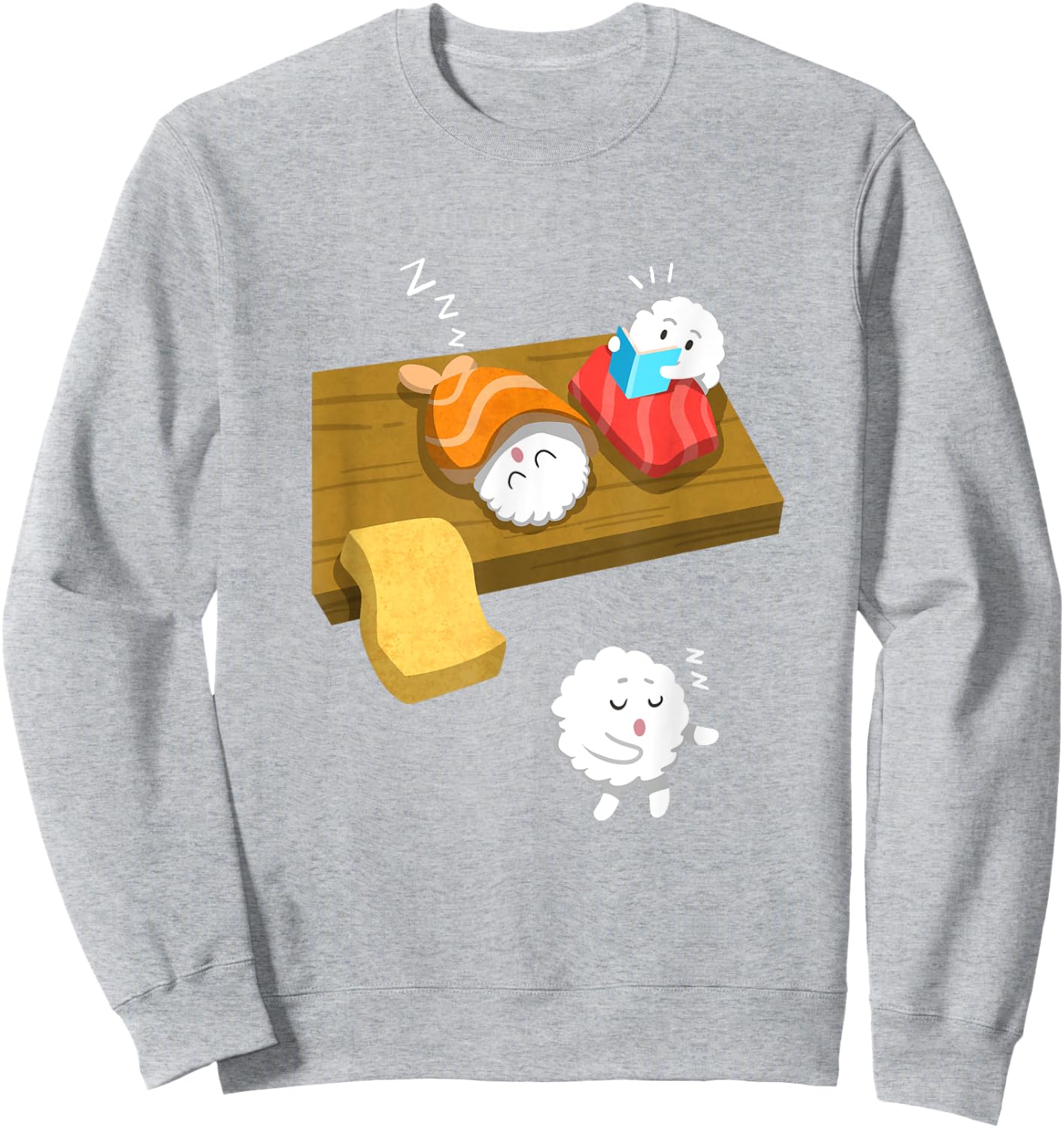 Sleep Walking Sushi Funny Japanese Food Sashimi Gift T Shirt Sweatshirt - Sweatshirt | Ash