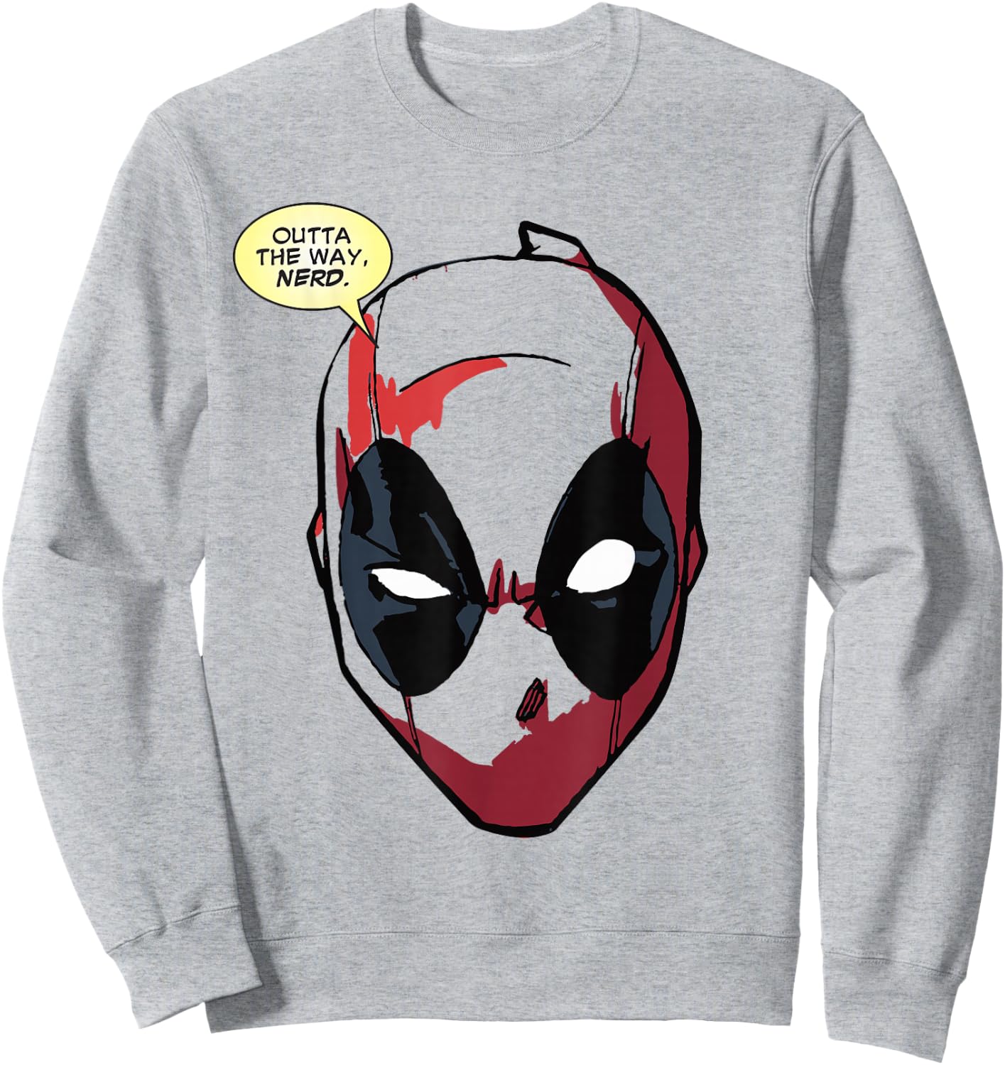 Marvel Deadpool Mask Outta The Way Nerd Sweatshirt - Sweatshirt | Ash