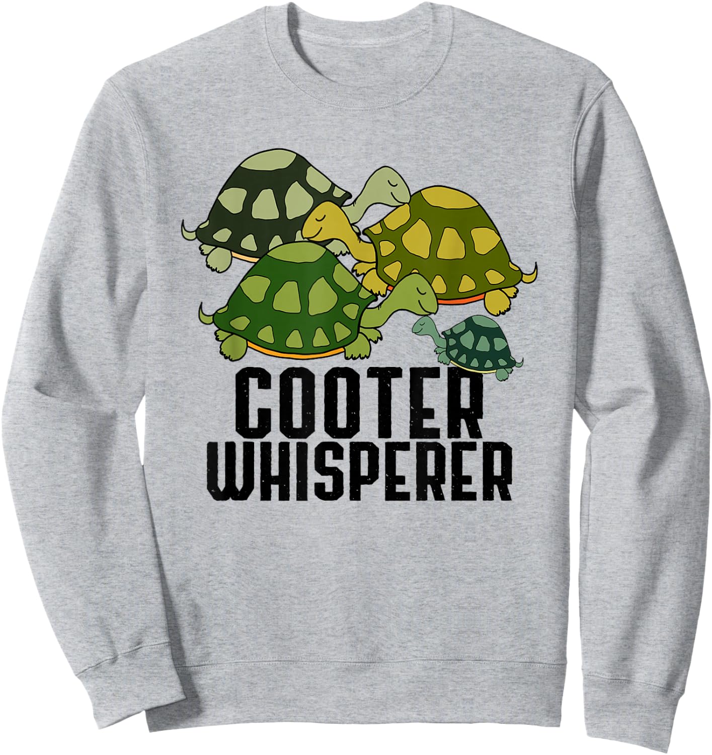 Cooter Whisperer Funny Turtle Lover Reptile Cartoon Sayings Sweatshirt - Sweatshirt | Ash