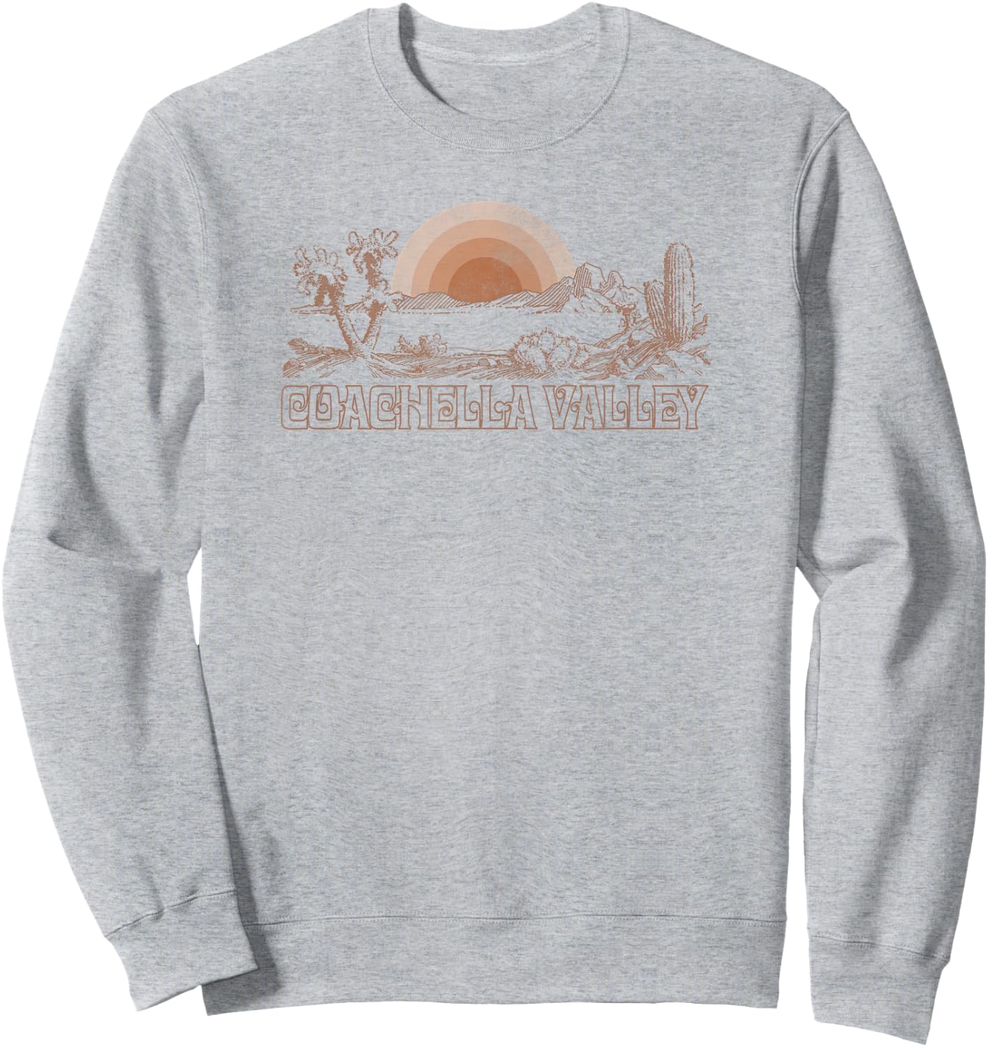 Trendy Coachella Valley Center Desert Scene Sweatshirt - Sweatshirt | Ash