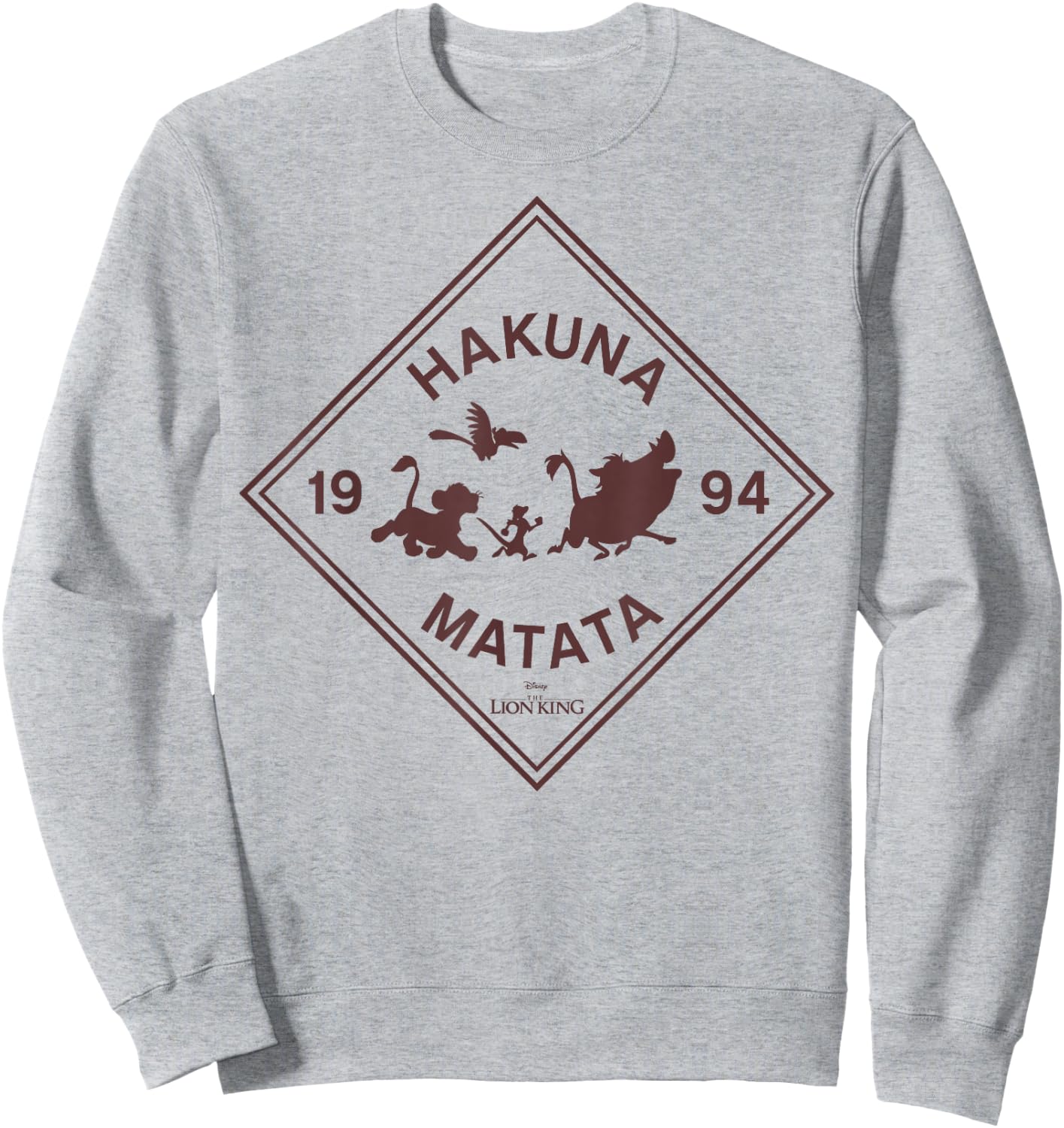 Disney The Lion King Hakuna Matata Diamond Group Logo Sweatshirt - Sweatshirt | Ash
