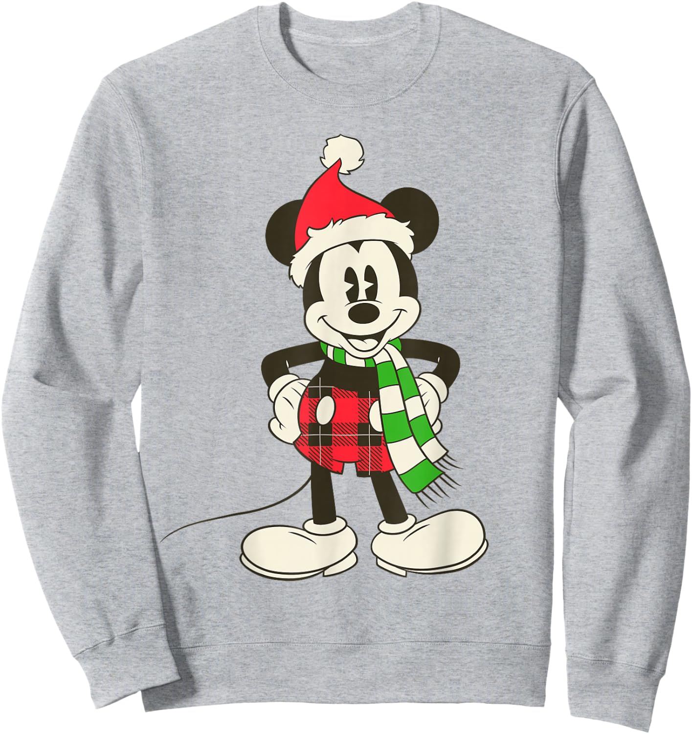 Disney Vintage Mickey Mouse in Santa Hat Sweatshirt - Sweatshirt | Ash