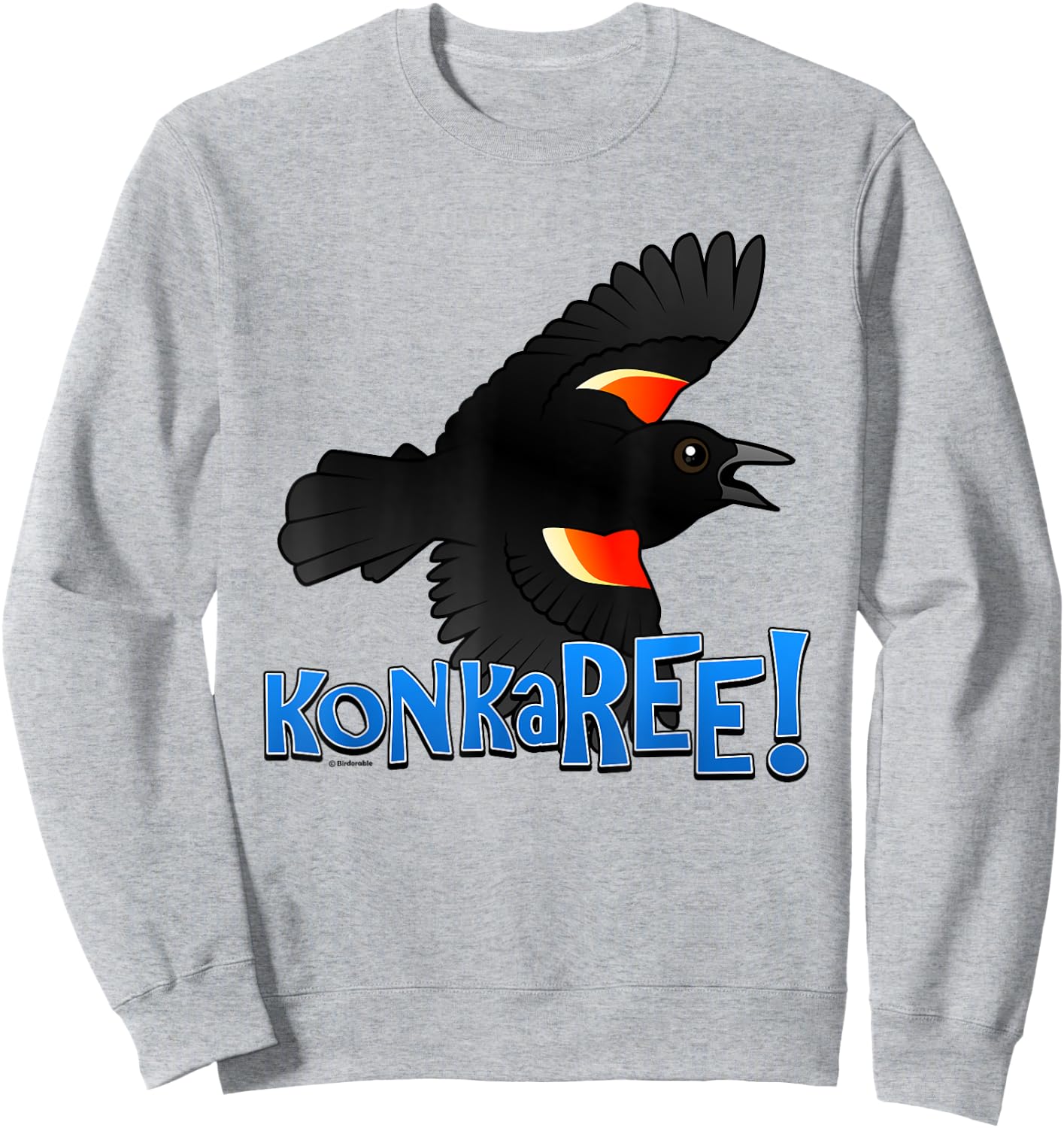 Red-winged Blackbird Sure Sign of Spring Cartoon Bird Gift Sweatshirt - Sweatshirt | Ash