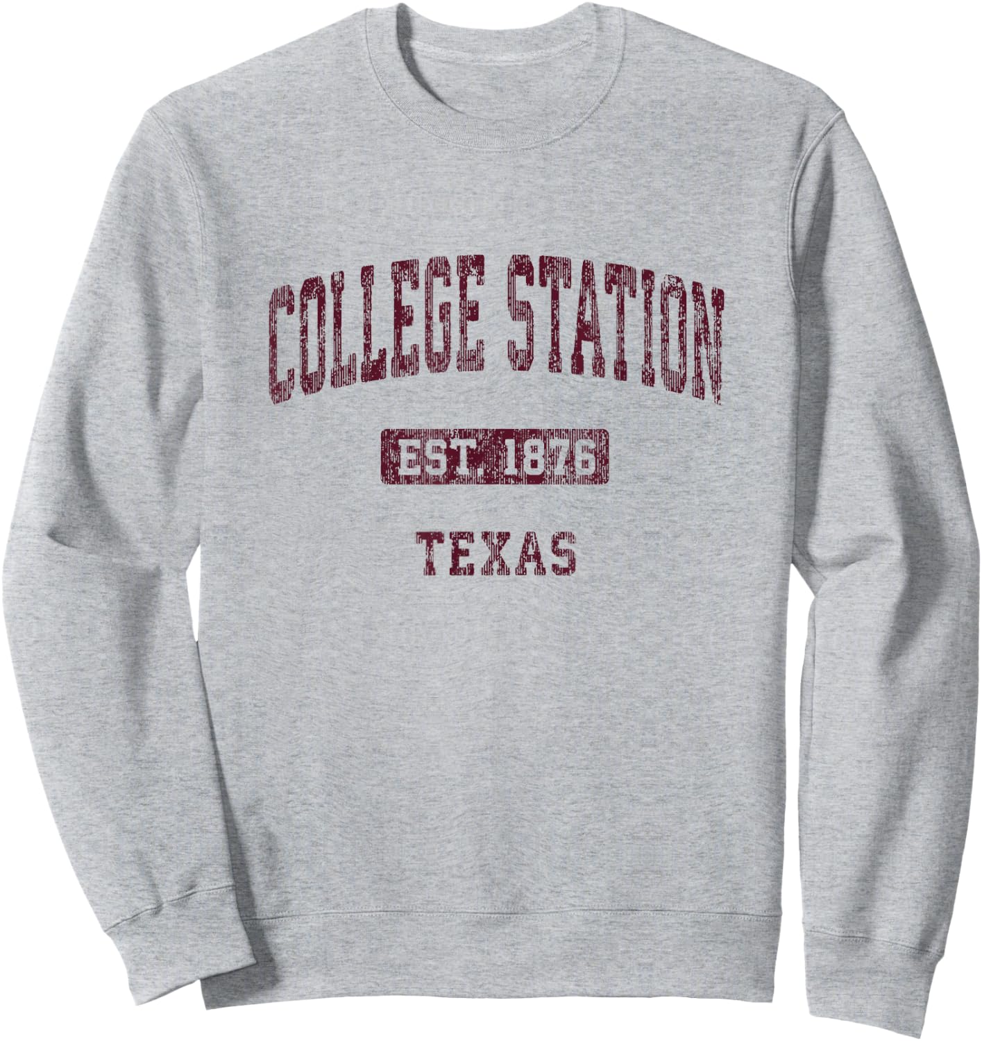 College Station Texas TX Vintage Athletic Sports Design Sweatshirt - Sweatshirt | Ash