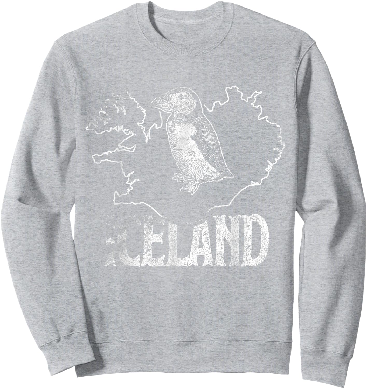 Iceland Map Love Puffins Cute Puffin Gift Kids Sweatshirt - Sweatshirt | Ash