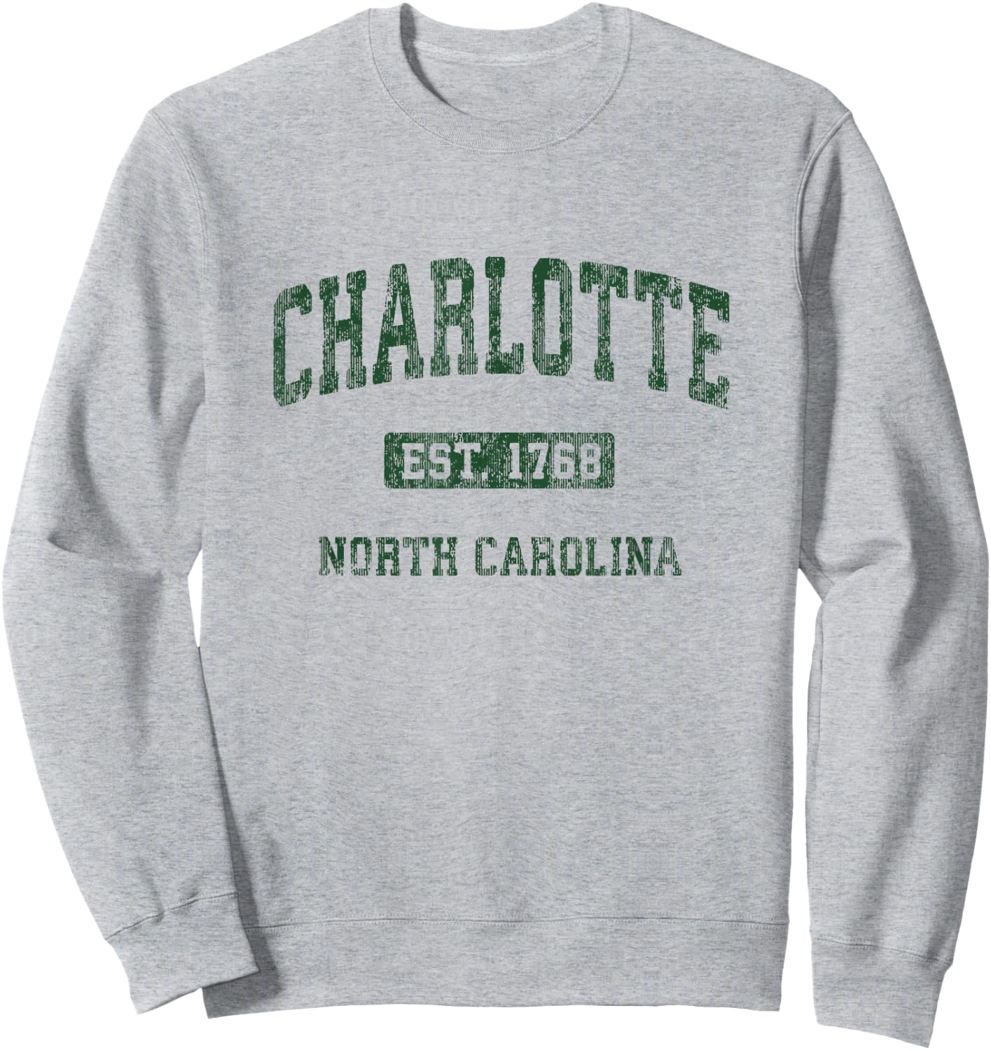 Charlotte North Carolina NC Vintage Athletic Sports Design Sweatshirt - Sweatshirt | Ash