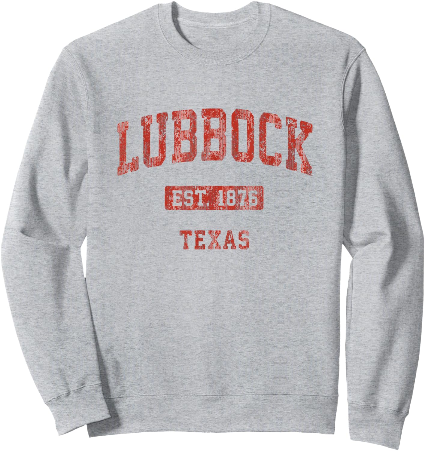 Lubbock Texas TX Vintage Athletic Sports Design Sweatshirt - Sweatshirt | Ash