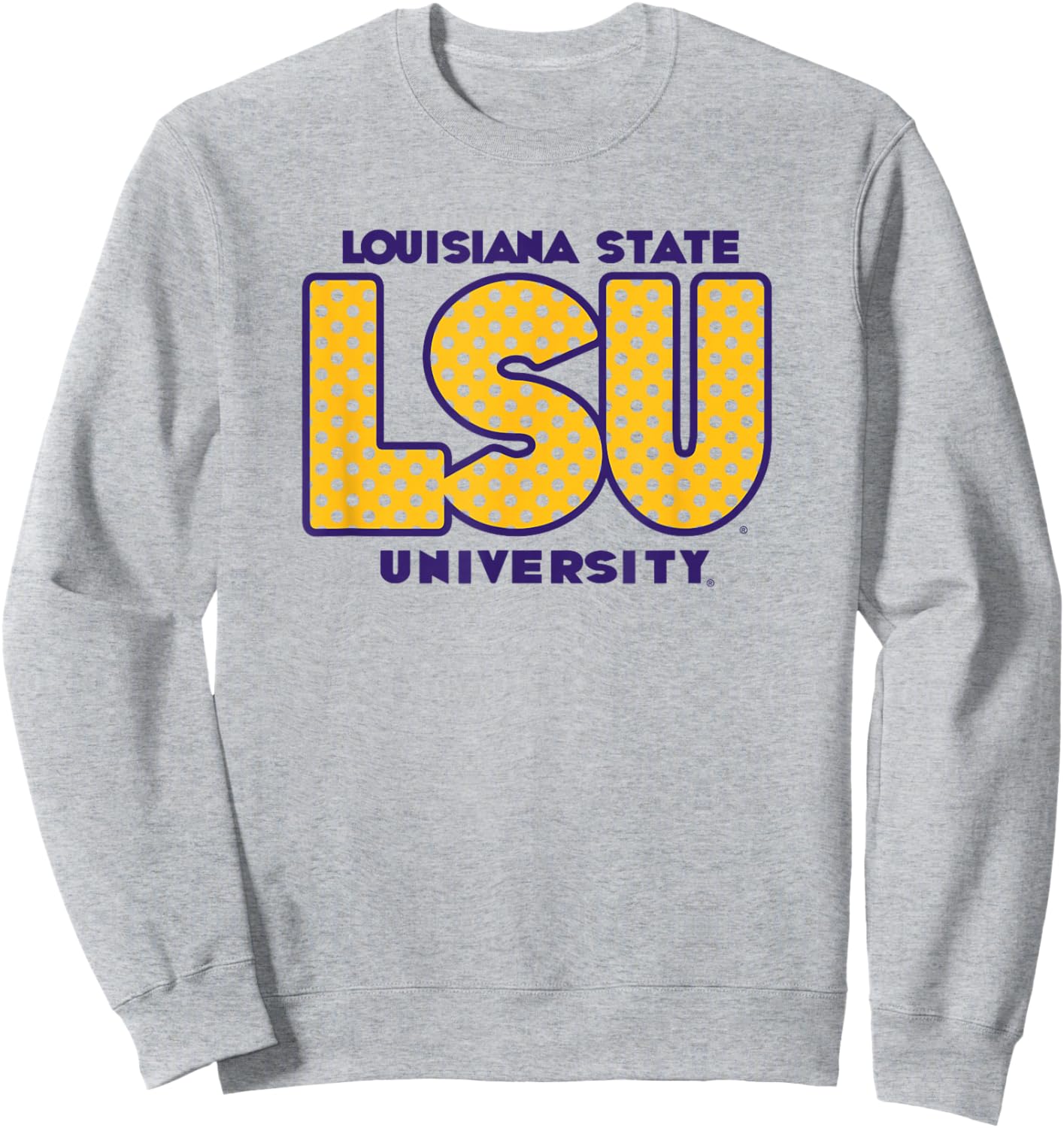 LSU Tigers Polka Dots White Officially Licensed Sweatshirt - Sweatshirt | Ash