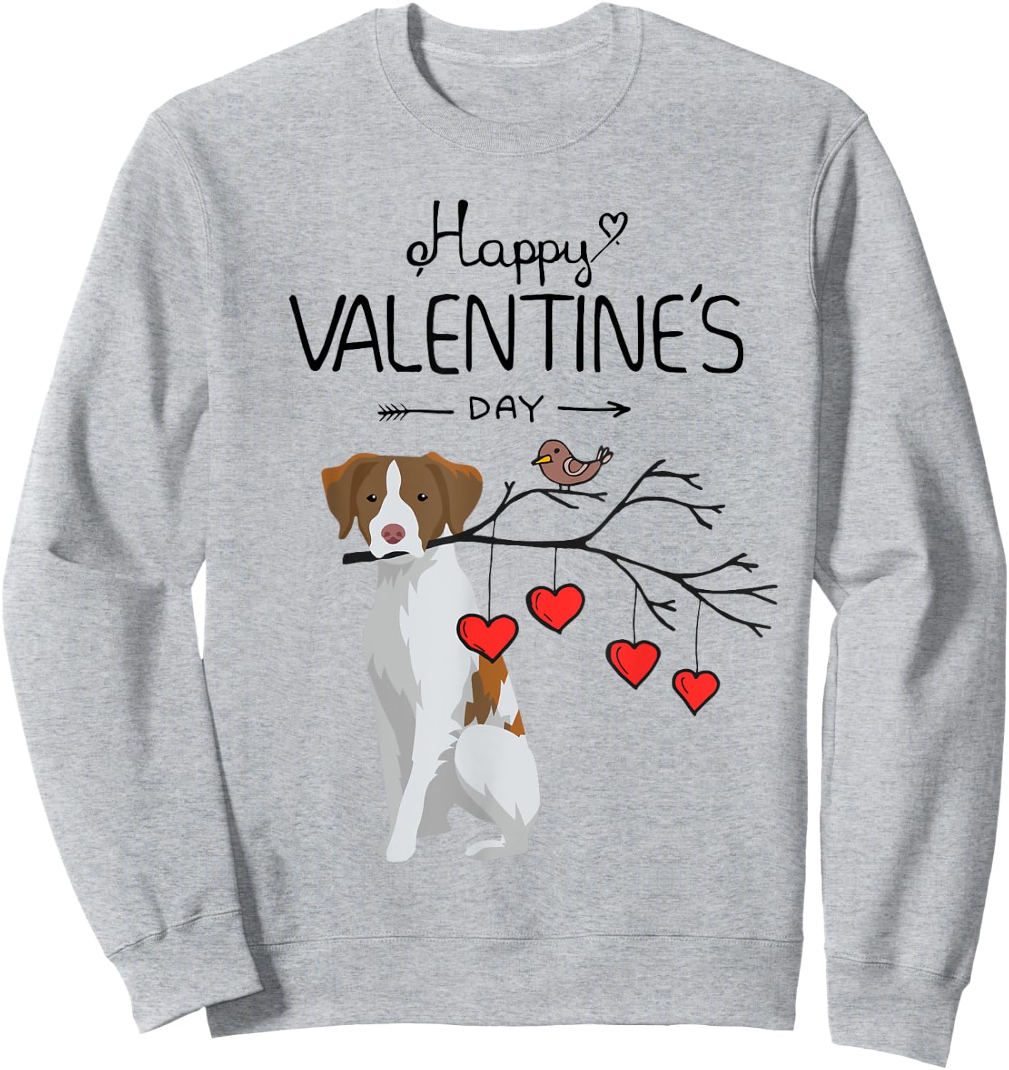My Brittany Spaniel Dog Is My Valentines Day Sweatshirt - Sweatshirt | Ash