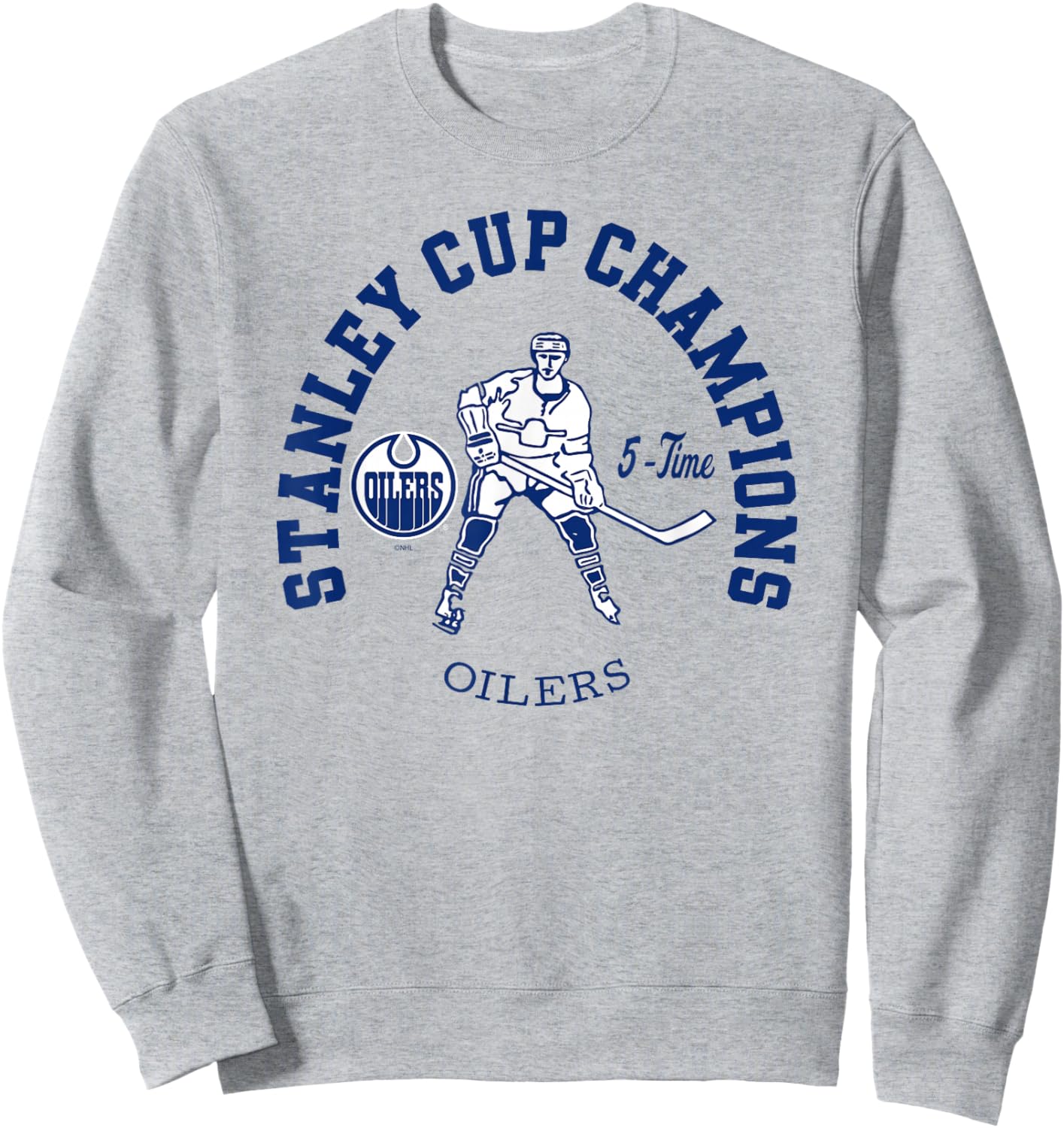 Edmonton Oilers Stanley Cup Champions 5-Time Orange NHL Sweatshirt - Sweatshirt | Ash
