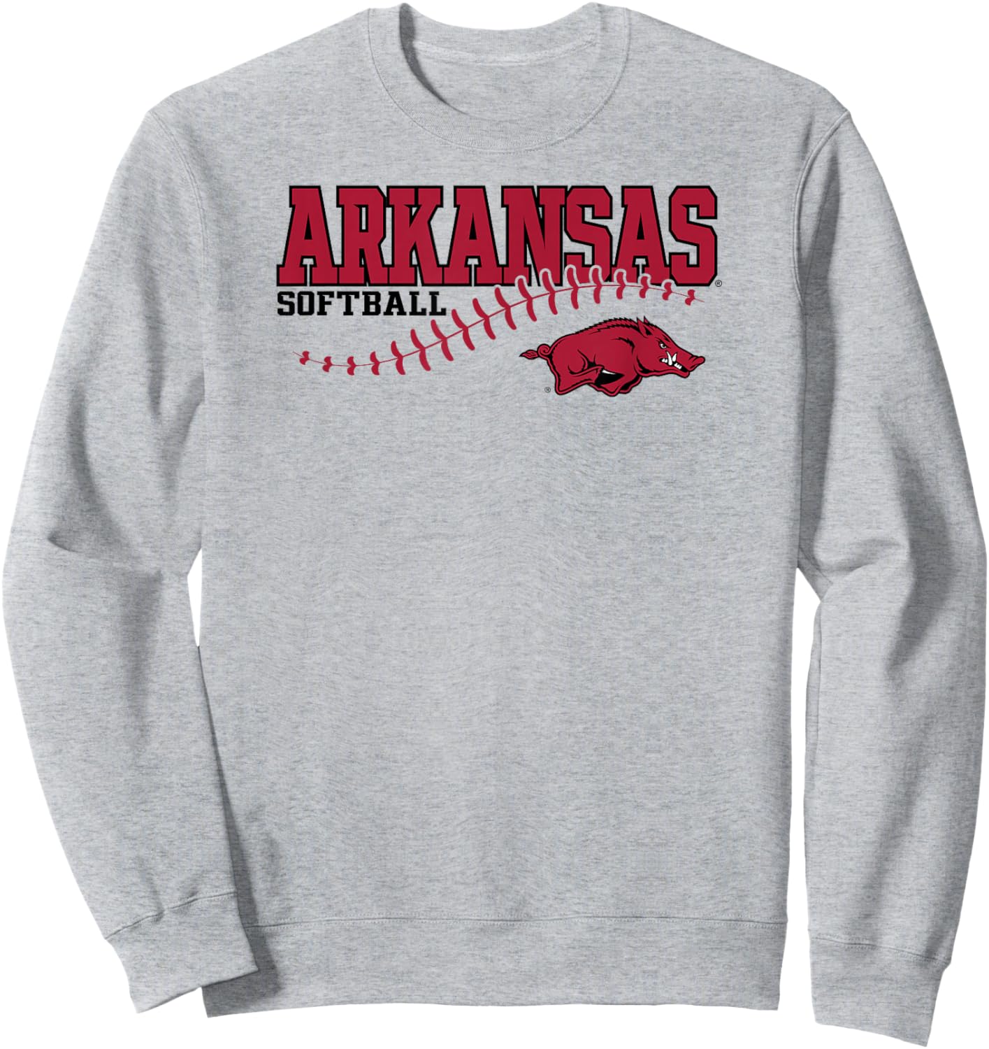 Arkansas Razorbacks Softball Laces Gray Officially Licensed Sweatshirt - Sweatshirt | Ash