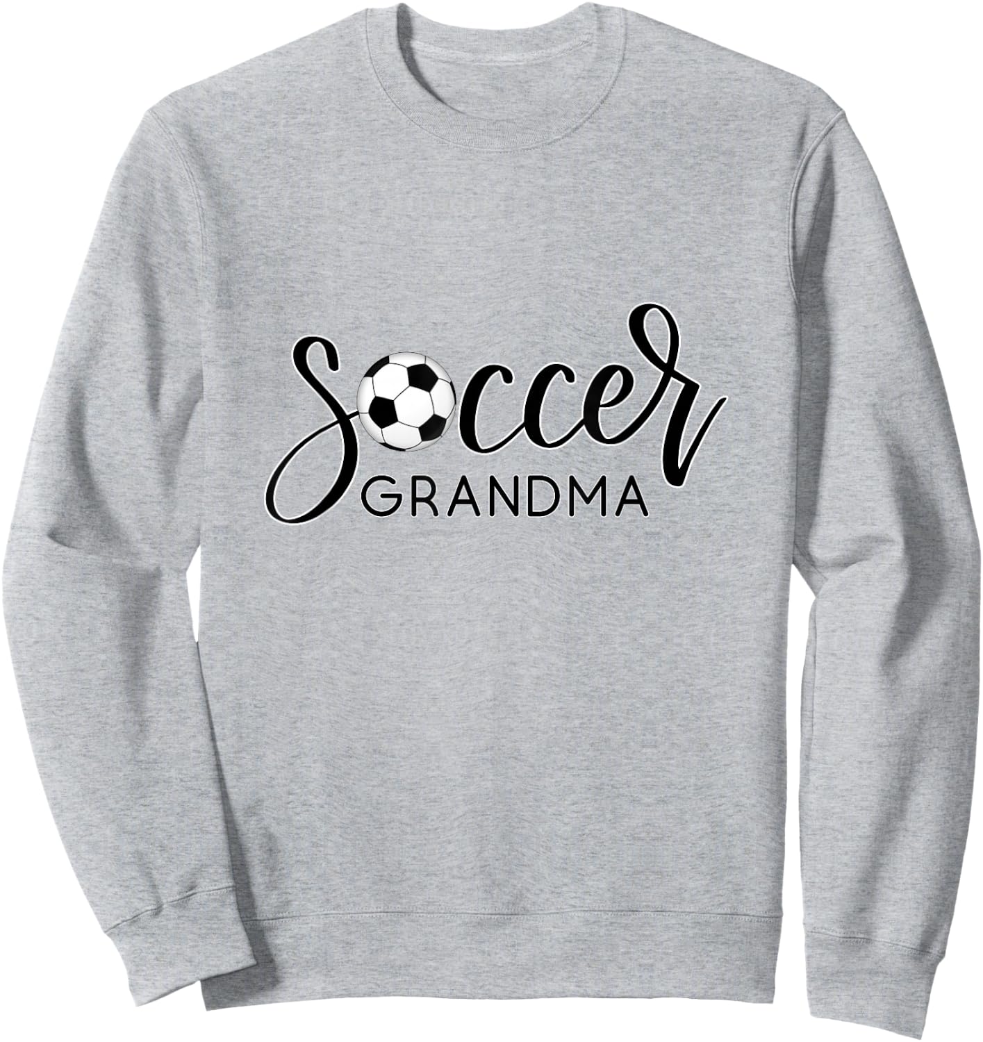 SOCCER GRANDMA Design with Soccer Ball and Hand Lettering Sweatshirt - Sweatshirt | Ash