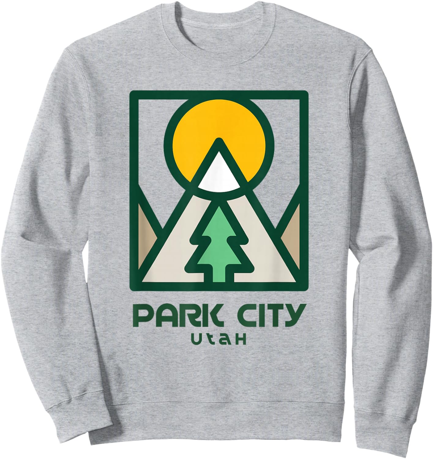 Park City Utah Mountains Tree Sweatshirt - Sweatshirt | Ash