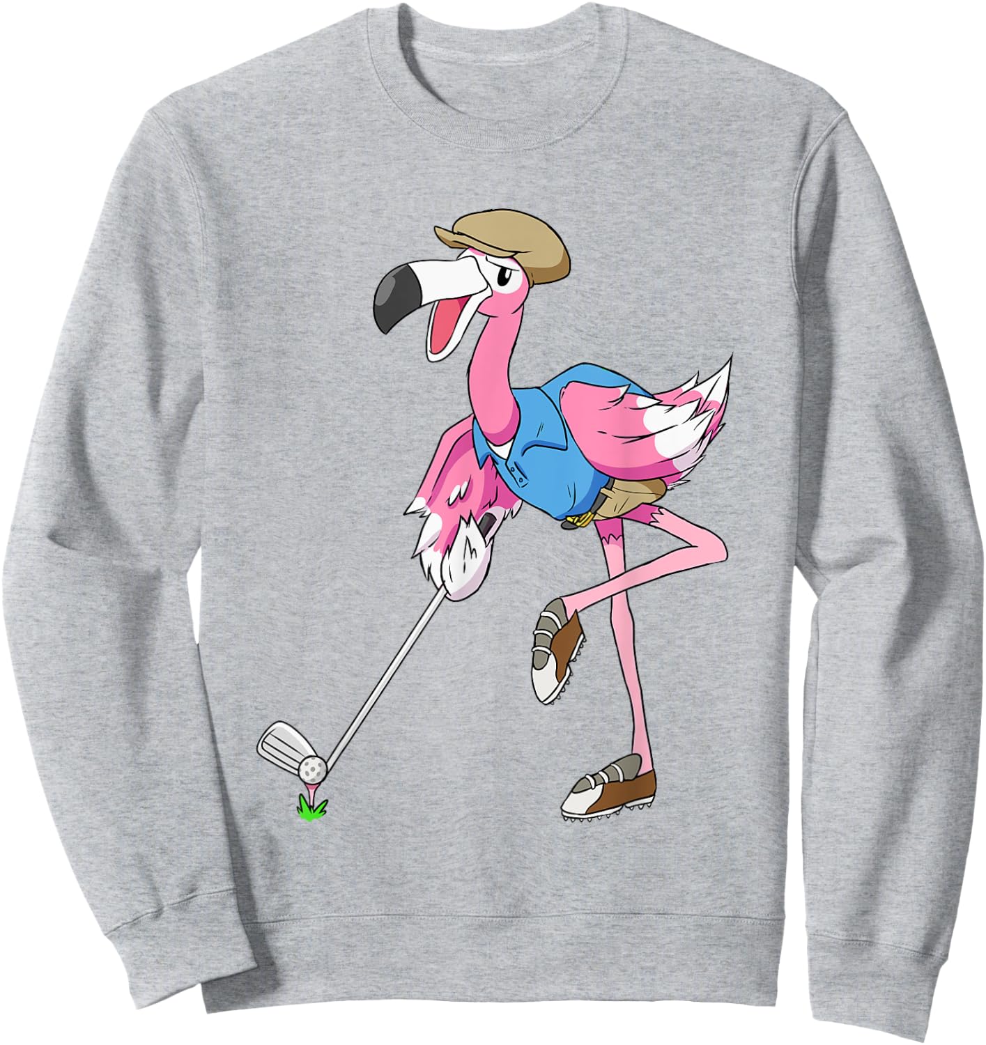 Pink Flamingo Golf Gifts Men Golfer Club Sweatshirt - Sweatshirt | Ash