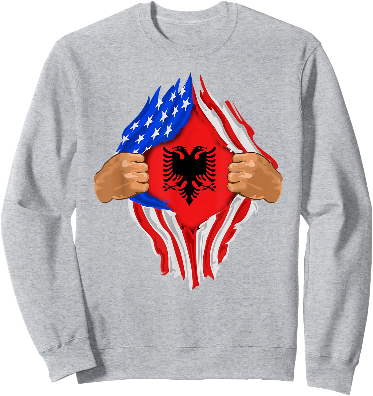 Albanian Blood Inside Me | Albania Flag Gift Sweatshirt - Sweatshirt | Ash
