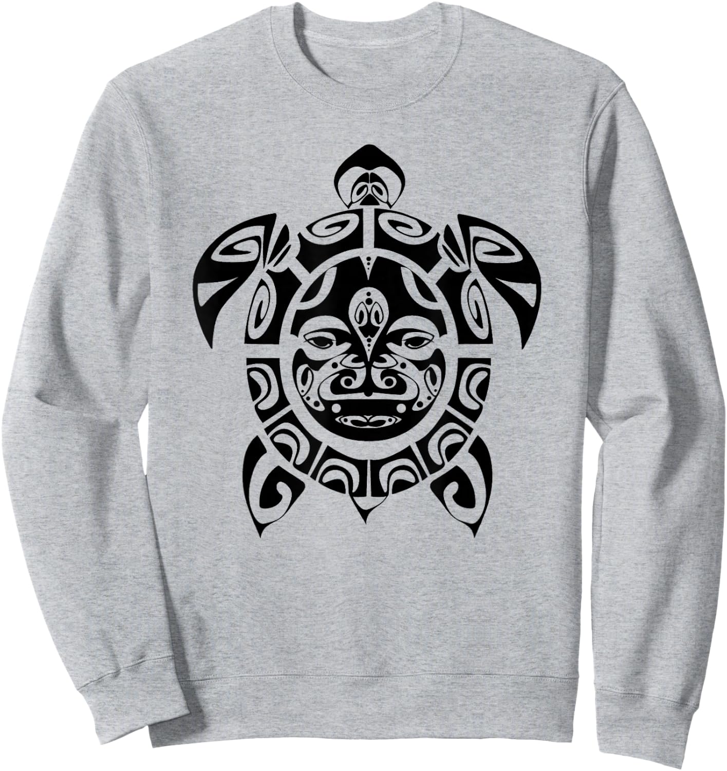 Psychedelic Sea Turtle, Retro Black And White Trippy Sweatshirt - Sweatshirt | Ash