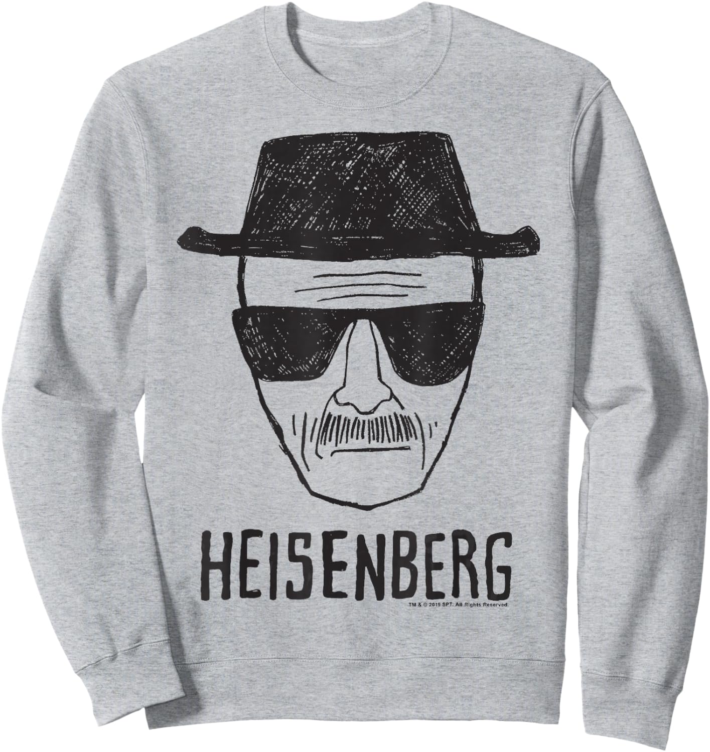 Breaking Bad Heisenberg Head Shot Sketch Sweatshirt - Sweatshirt | Ash