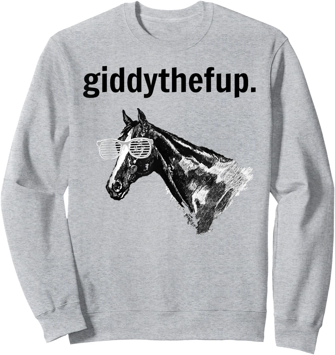 Funny Retro Horse Racing Gift: GIDDY THE F UP Sweatshirt - Sweatshirt | Ash