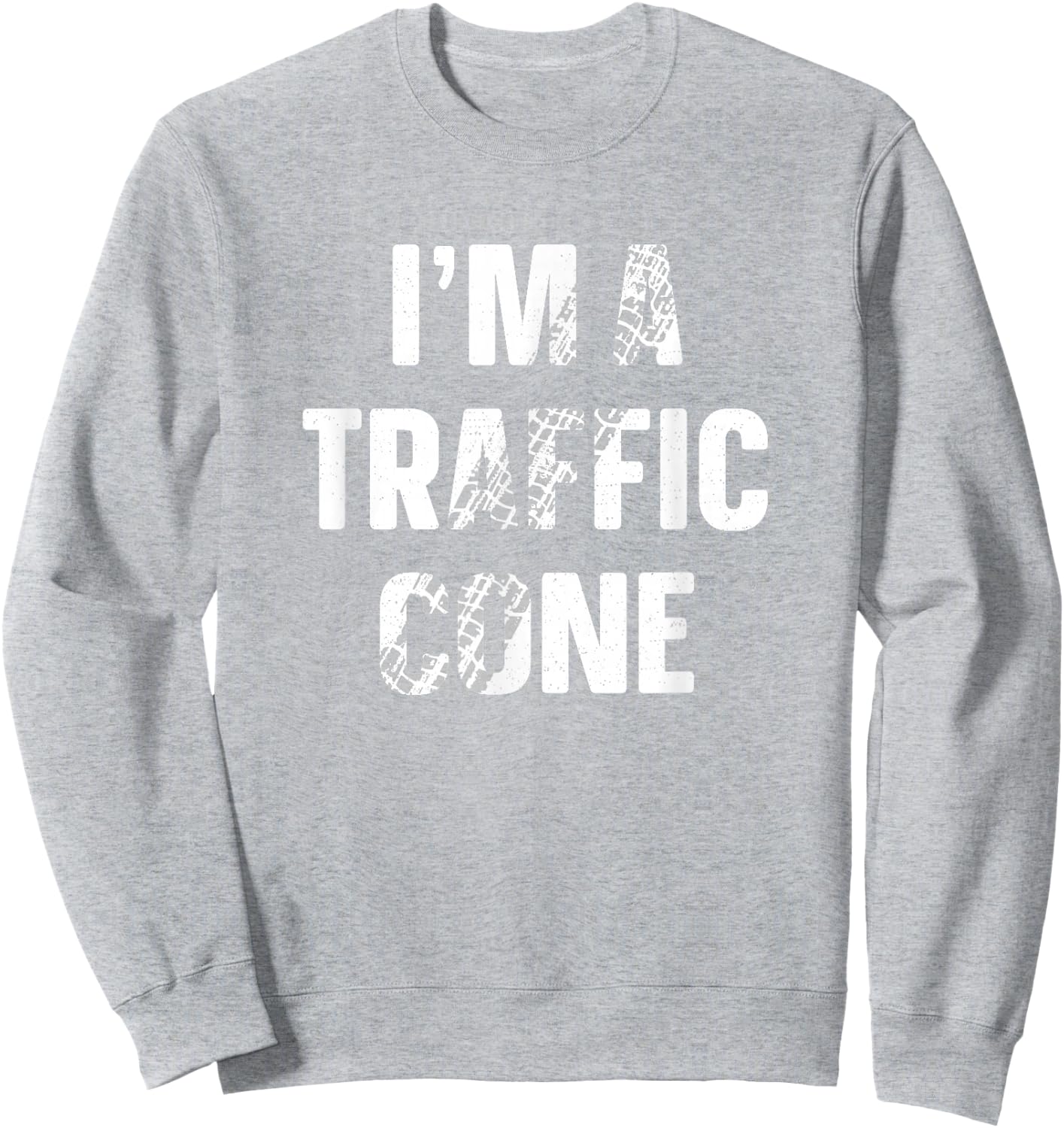 I'm A Traffic Cone Shirt Adult Kids Costume Funny Halloween Sweatshirt - Sweatshirt | Ash