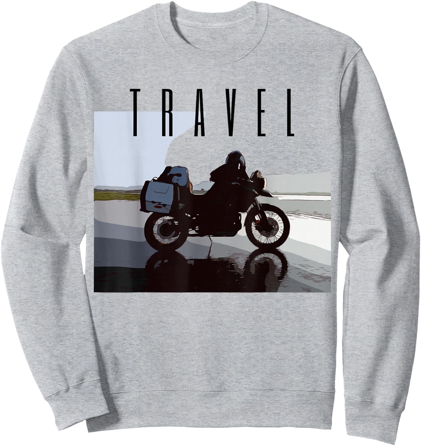 Motorcycle Travel Adventure Bike Sweatshirt - Sweatshirt | Ash