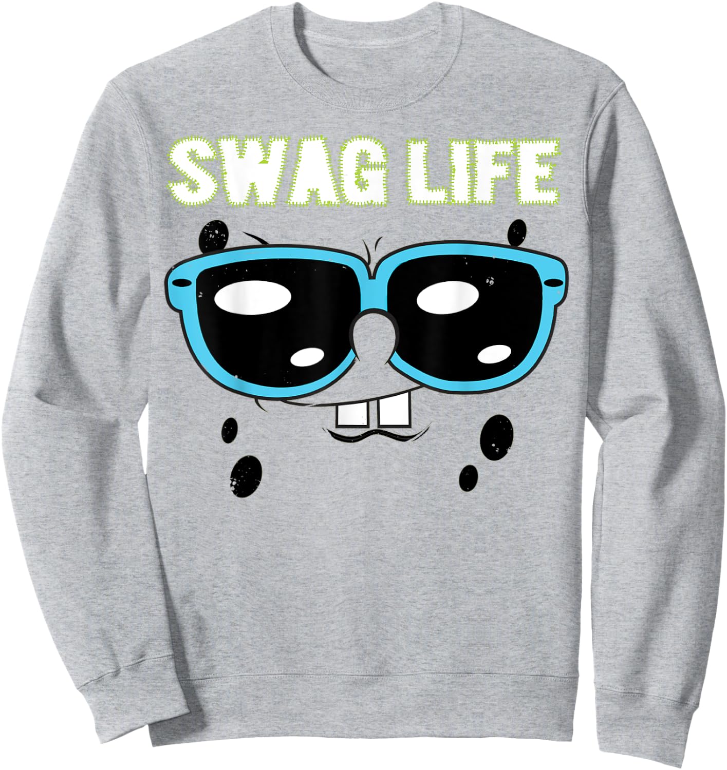 Spongebob SquarePants Swag Life Sunglasses Sweatshirt - Sweatshirt | Ash