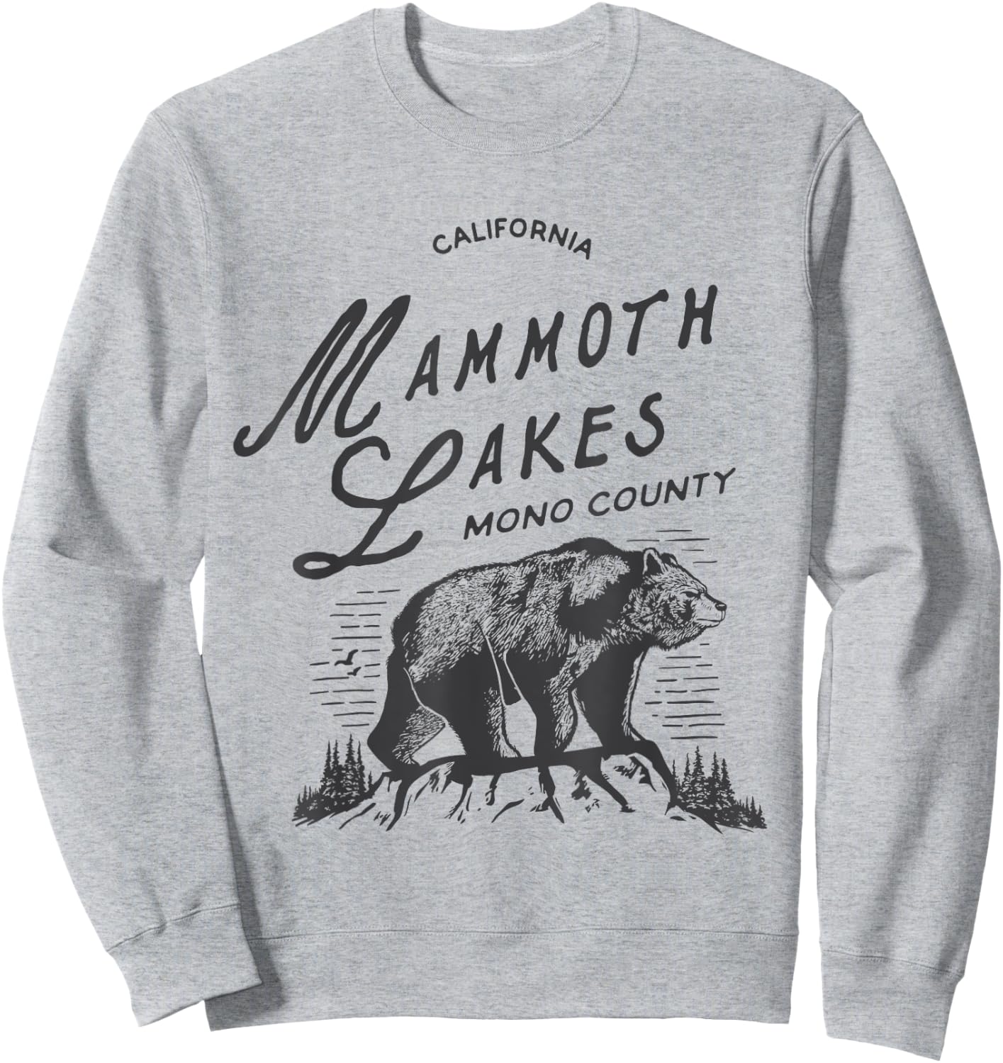 Vintage Mammoth Lakes Retro Bear Vacation California Sweatshirt - Sweatshirt | Ash