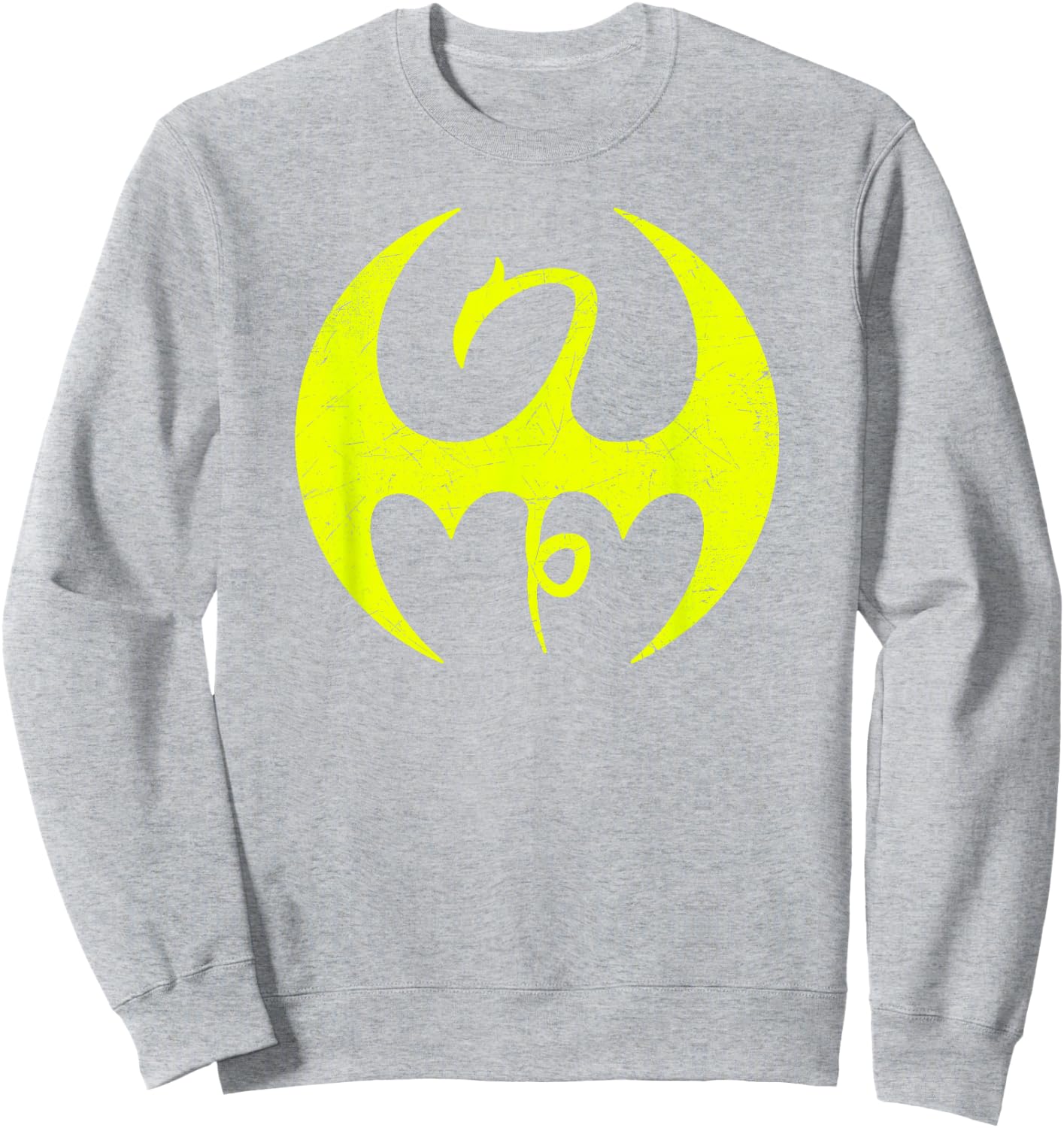 Marvel Iron Fist Distressed Dragon Logo Graphic C1 Sweatshirt - Sweatshirt | Ash