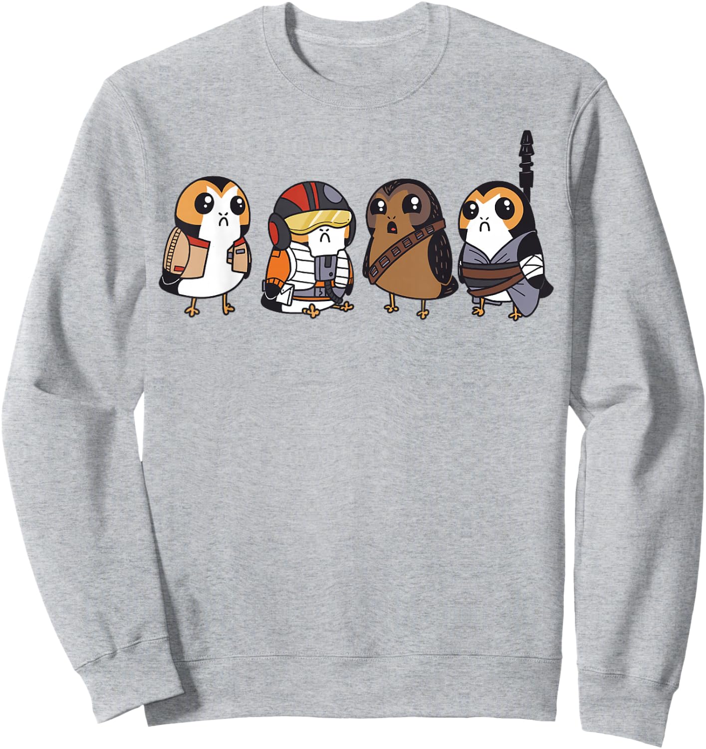 Star Wars Cute Porgs Dressed As Characters Portrait Sweatshirt - Sweatshirt | Ash