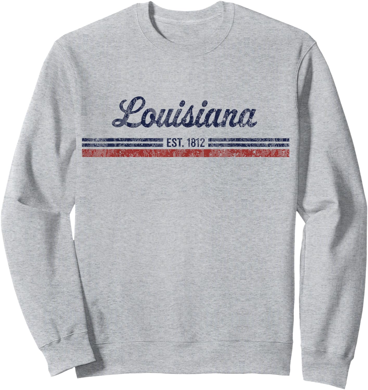 Louisiana Vintage American Flag Retro Design Sweatshirt - Sweatshirt | Ash