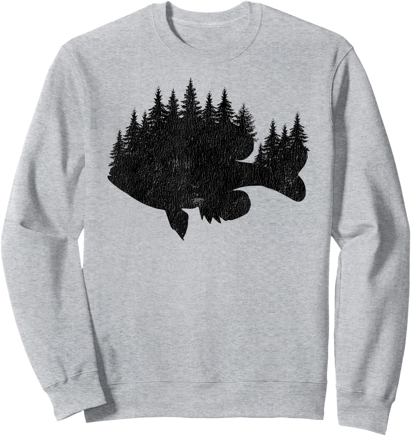 Bluegill Fishing Forest Treeline - Panfish Fisherman Sweatshirt - Sweatshirt | Ash