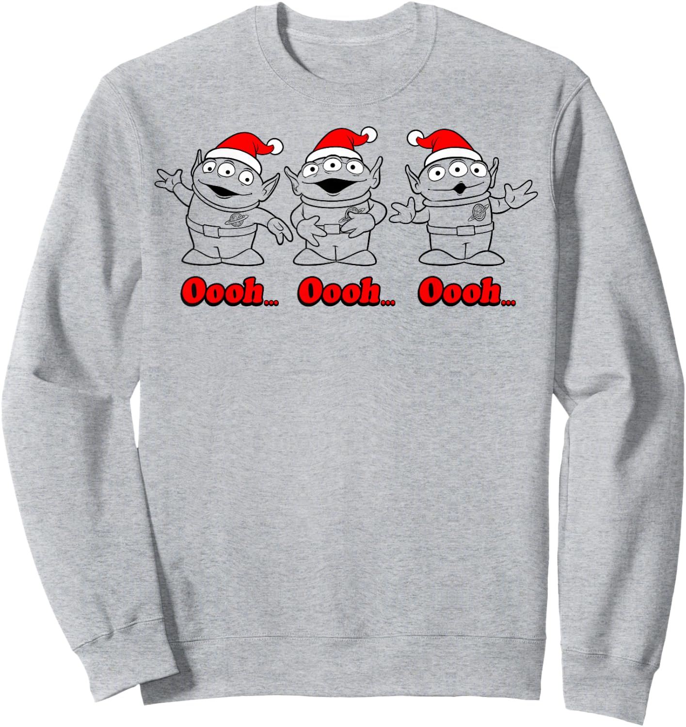 Disney Pixar Toy Story Christmas Aliens Santa Line Art Trio Sweatshirt - Sweatshirt | Ash