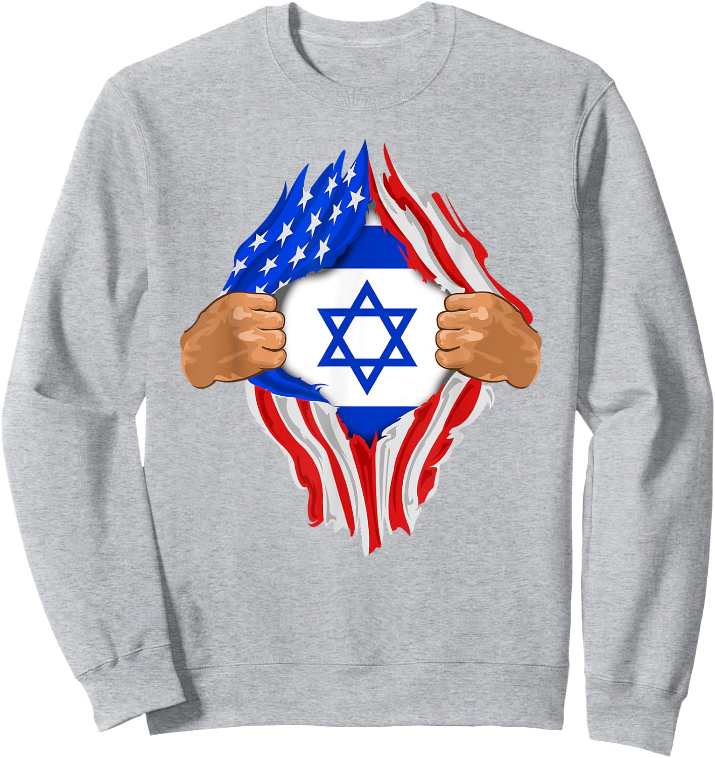 Israeli Blood Inside Me | Israel Flag Gift Sweatshirt - Sweatshirt | Ash